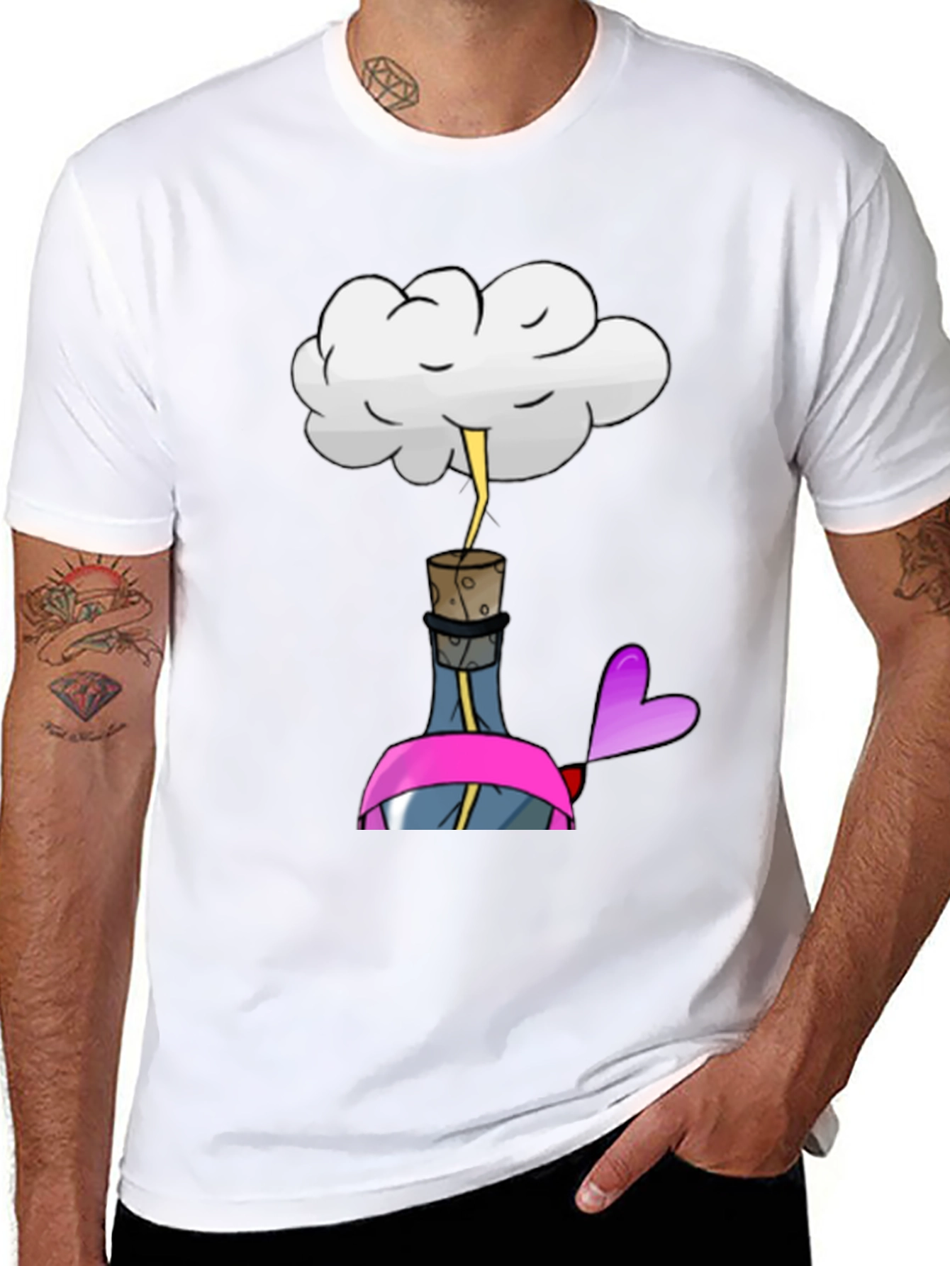 Black Cloud Lightning in a Bottle Black T-Shirt view 8