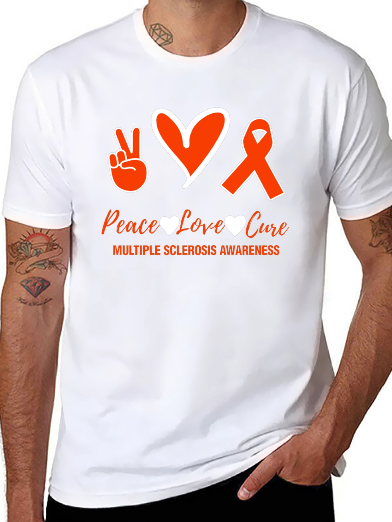 MS Awareness Graphic Tee - Peace Love Cure - 8