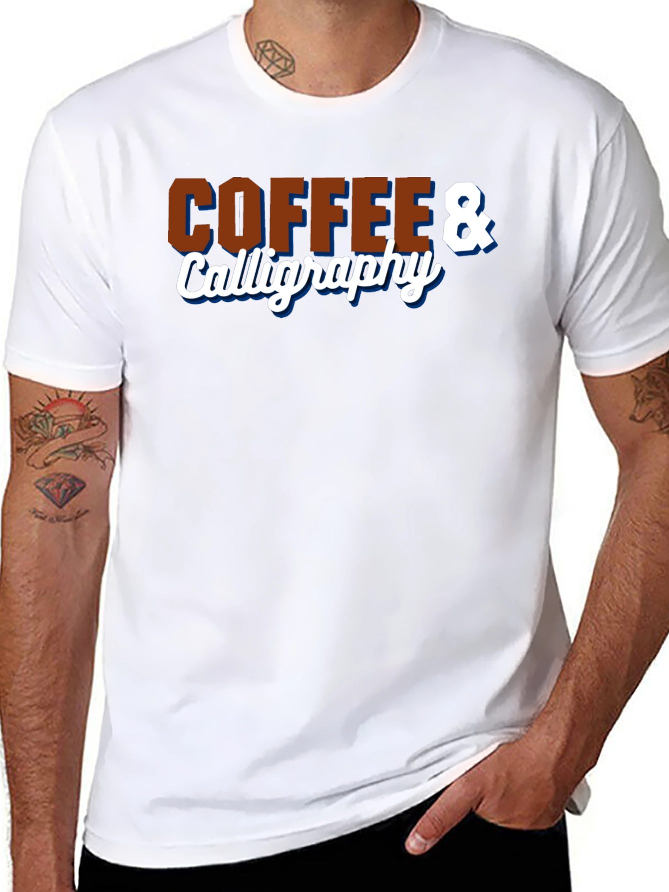 Black Coffee & Calligraphy Graphic T-Shirt view 8