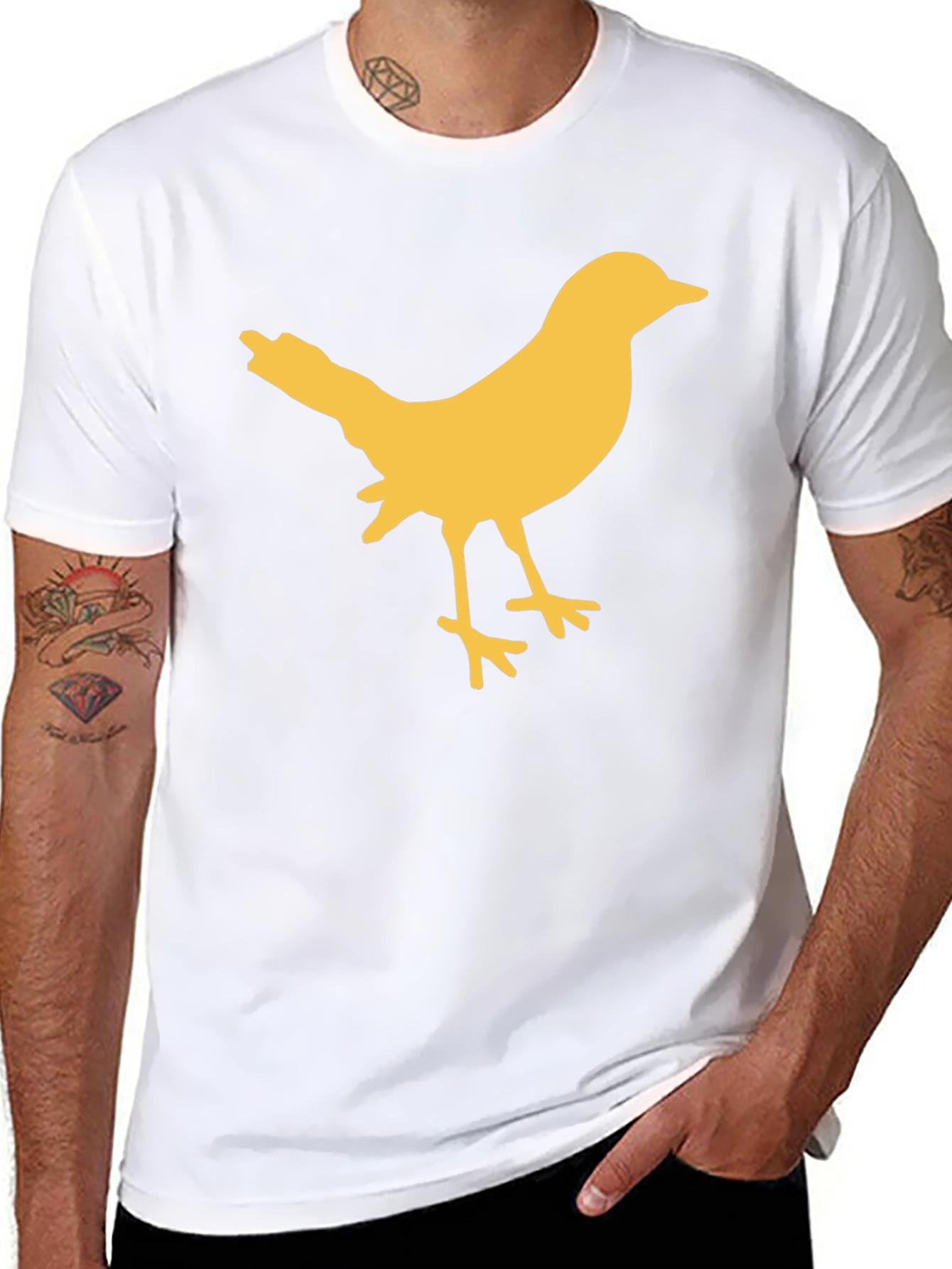 Black Bird Silhouette Graphic Tee - Casual Black T-Shirt view 8