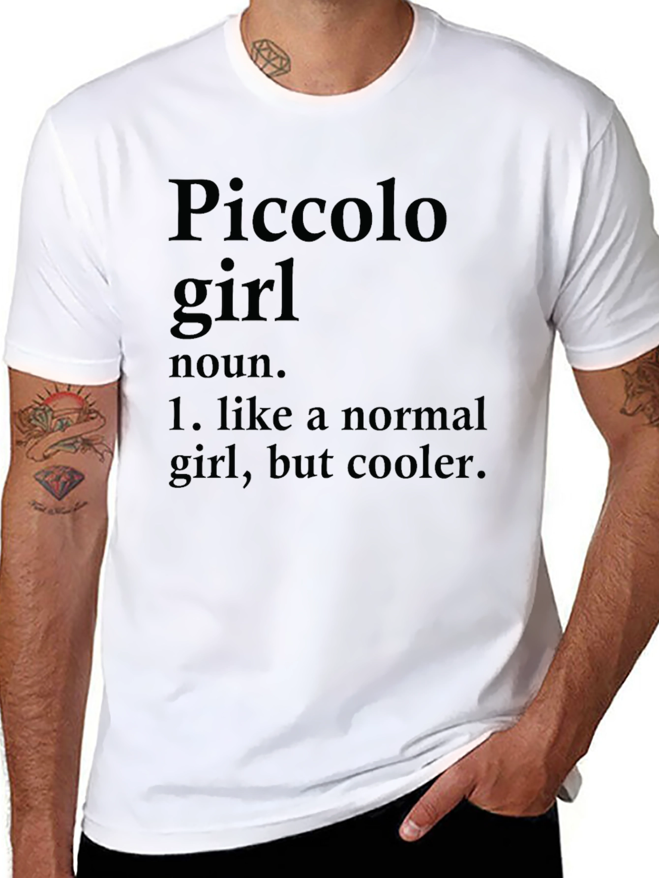 Black Cool Piccolo Girl T-Shirt - Unique Definition Tee view 8