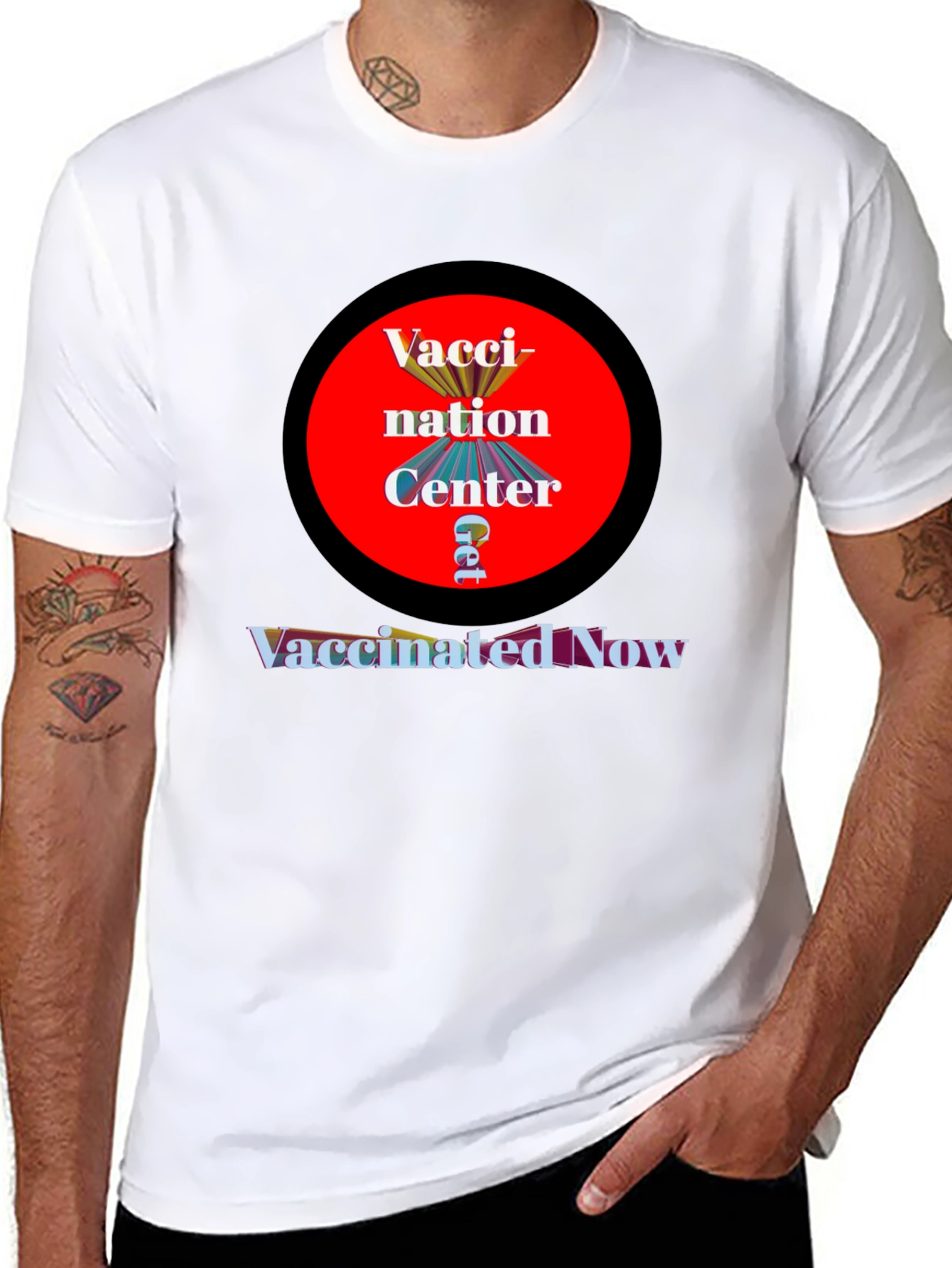 Black Vaccination Center T-Shirt - Get Vaccinated Now view 8