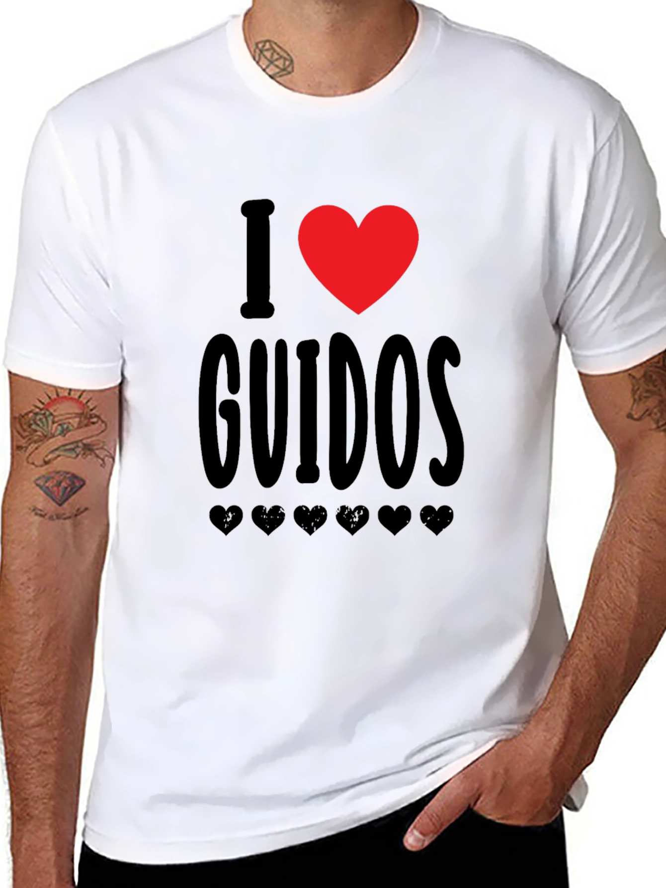 Black I Love Guidos T-Shirt - Funny Novelty Tee view 8