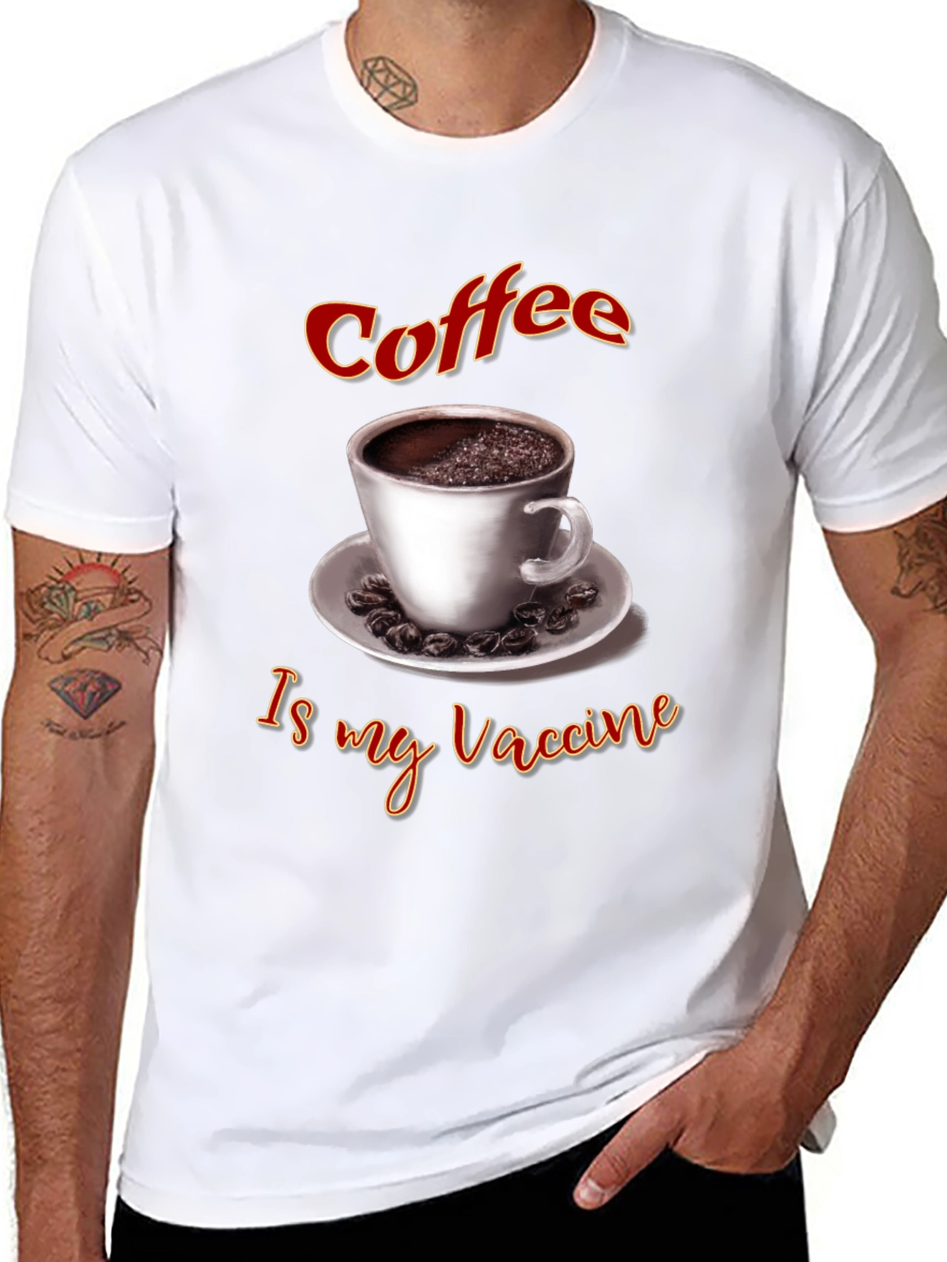 Black Coffee Is My Vaccine T-Shirt view 8