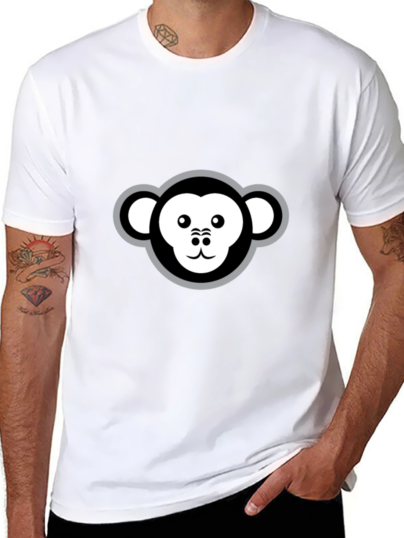 Black Monkey Graphic Black T-Shirt view 8