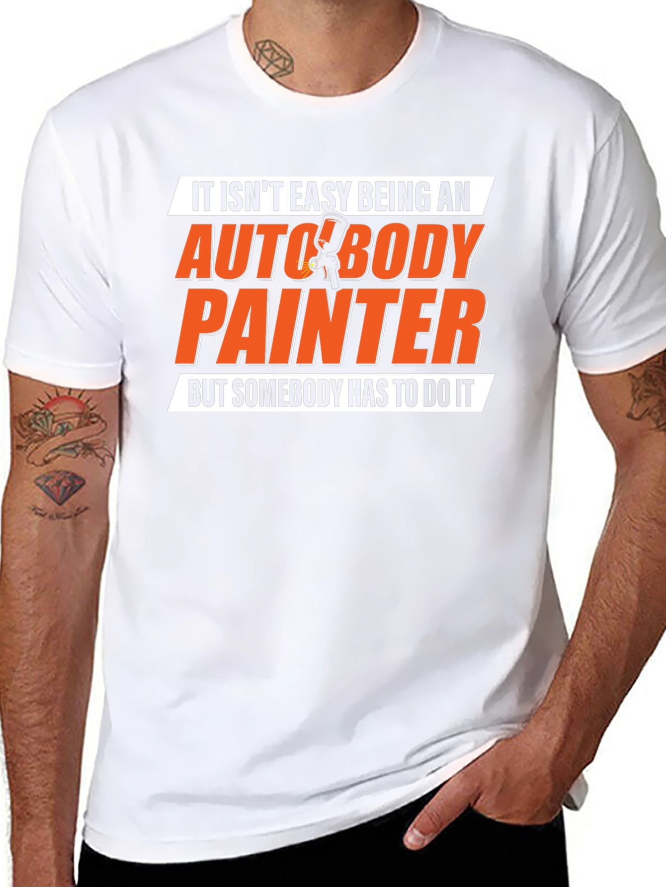 Black Auto Body Painter Graphic Tee - Black view 8
