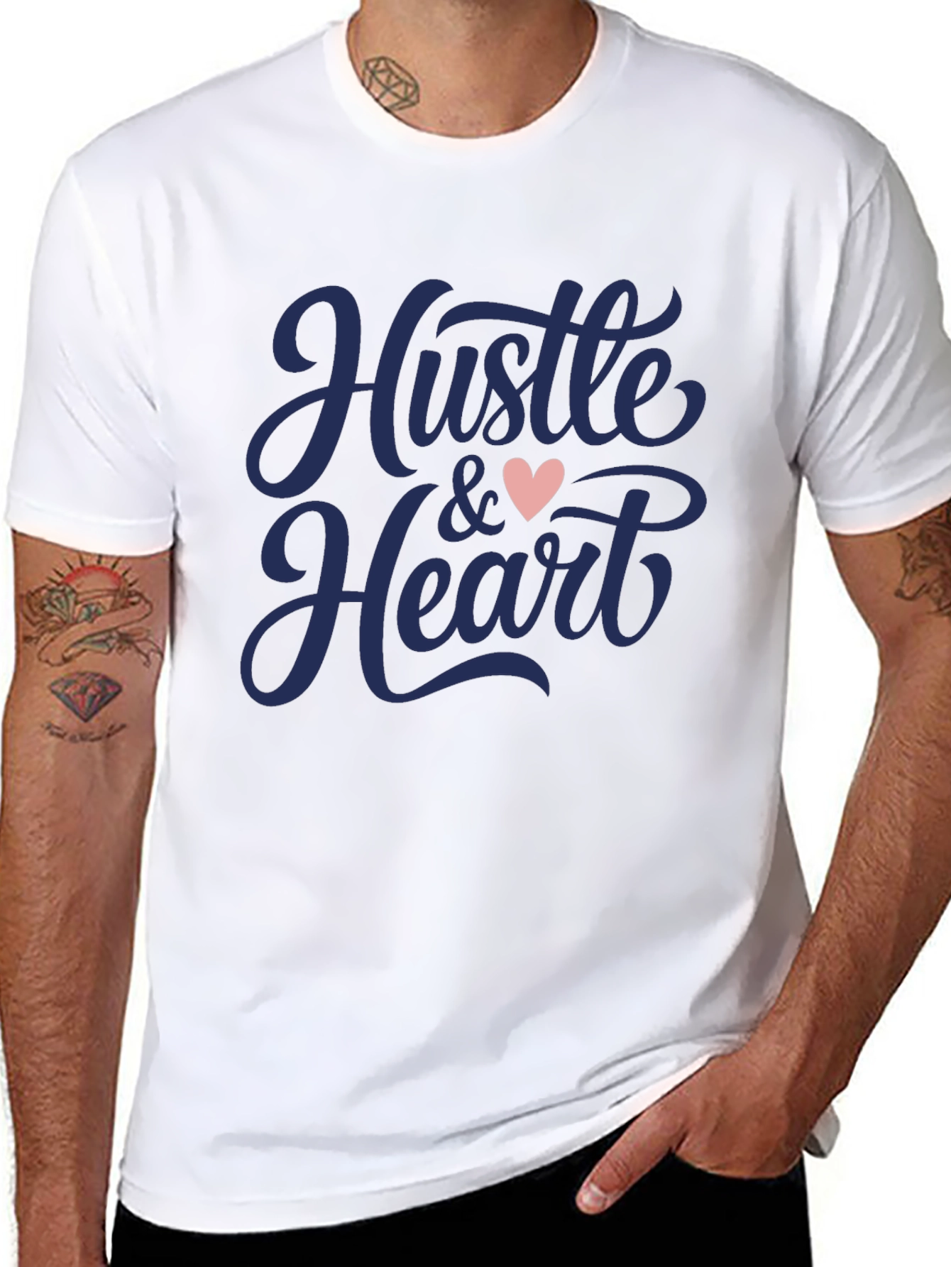 Black Hustle & Heart Graphic Tee view 8