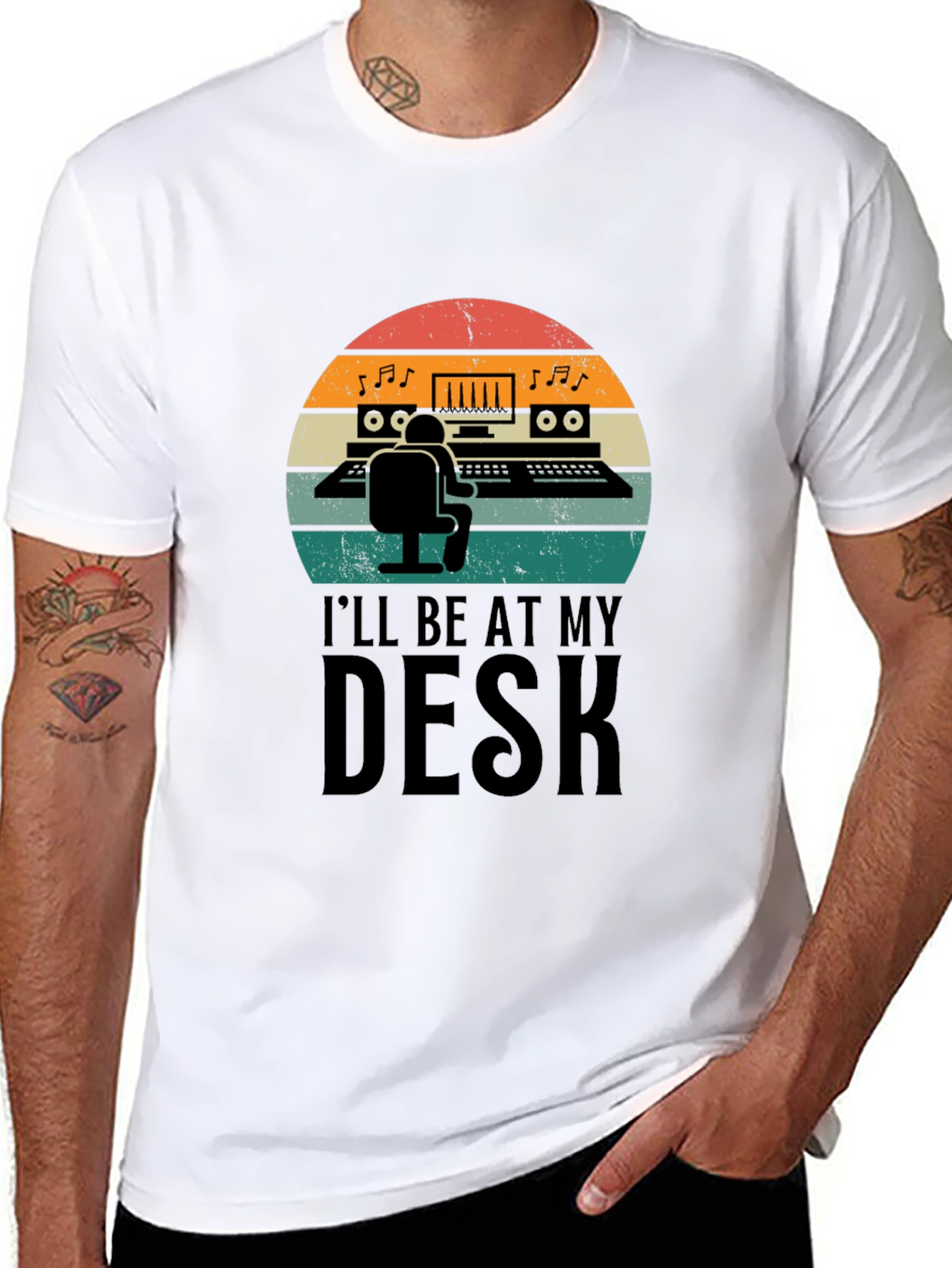 Black Music Producer T-Shirt - I'll Be At My Desk view 8