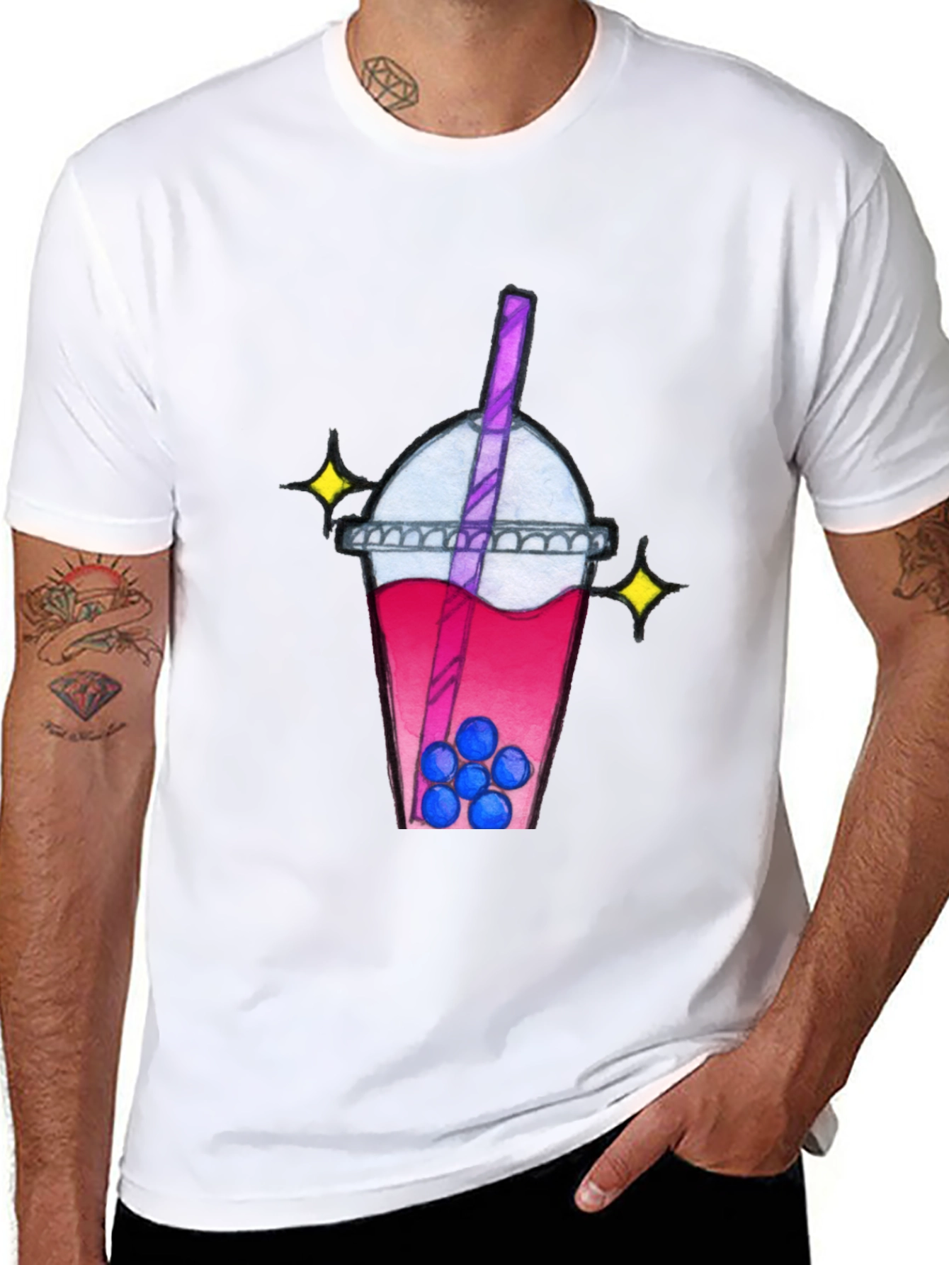 Black Boba Tea Graphic Tee view 8