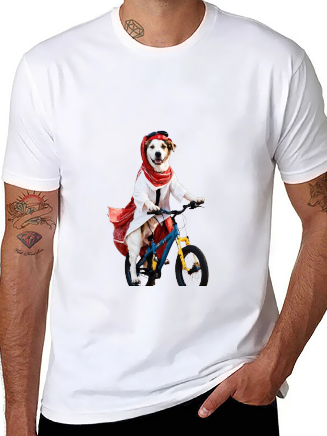 Black Dog on Bike Graphic T-Shirt view 8
