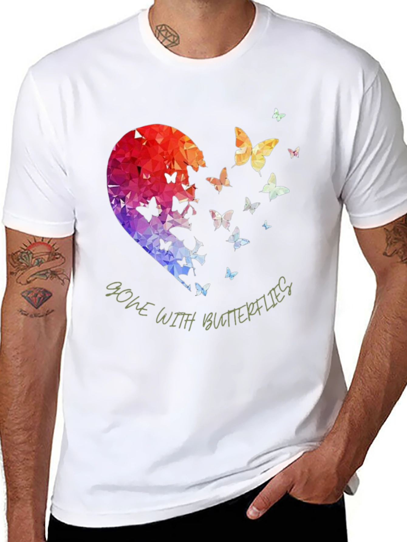 Black Gone With Butterflies Graphic T-Shirt view 8