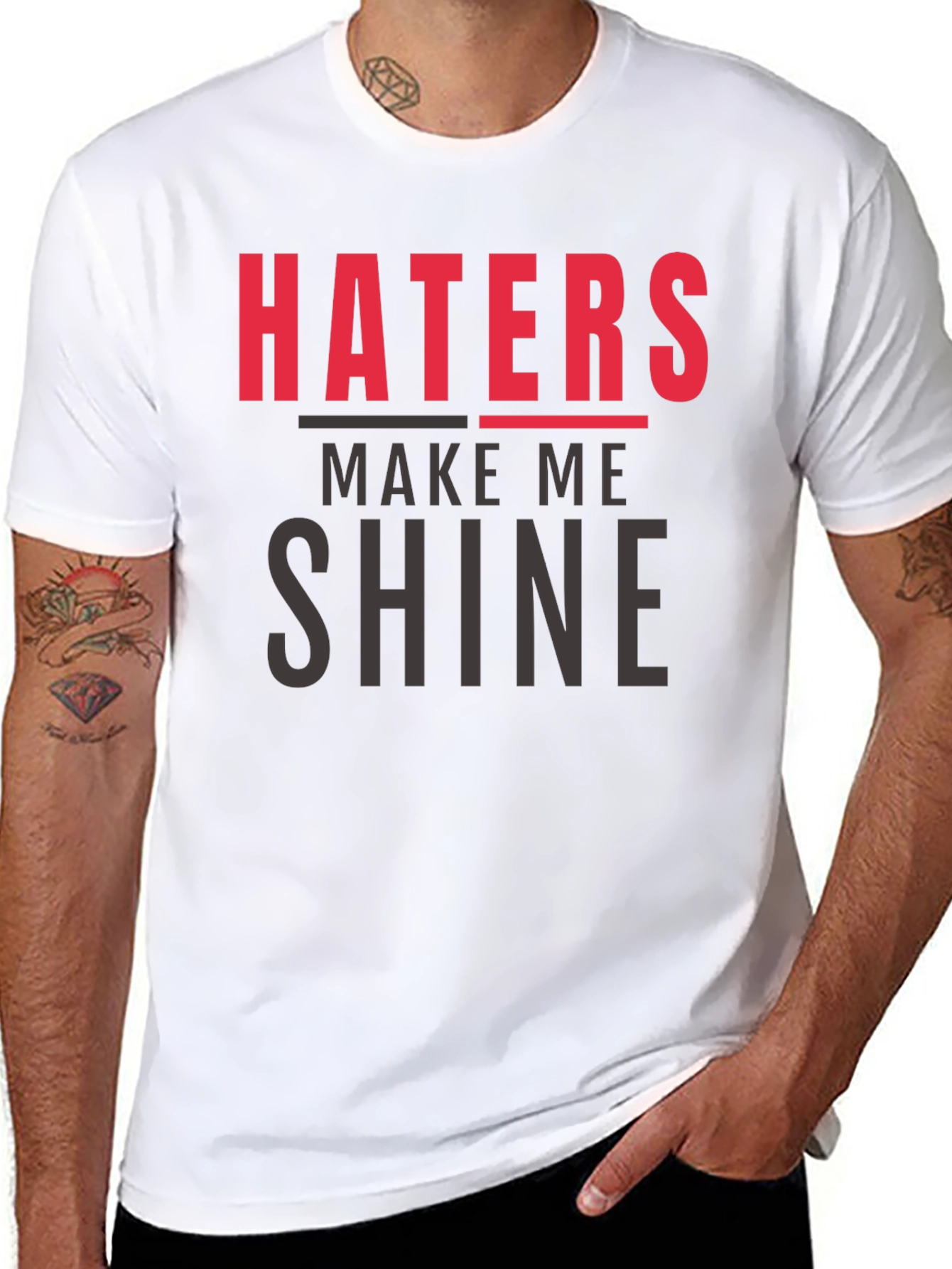Black Haters Make Me Shine Graphic Tee - Black view 8