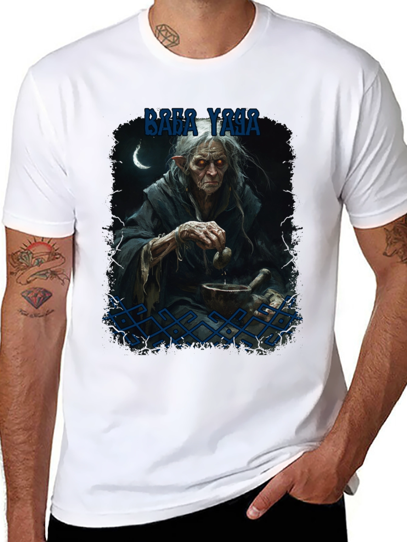 Black Baba Yaga Graphic Tee - Dark Fantasy Style view 8