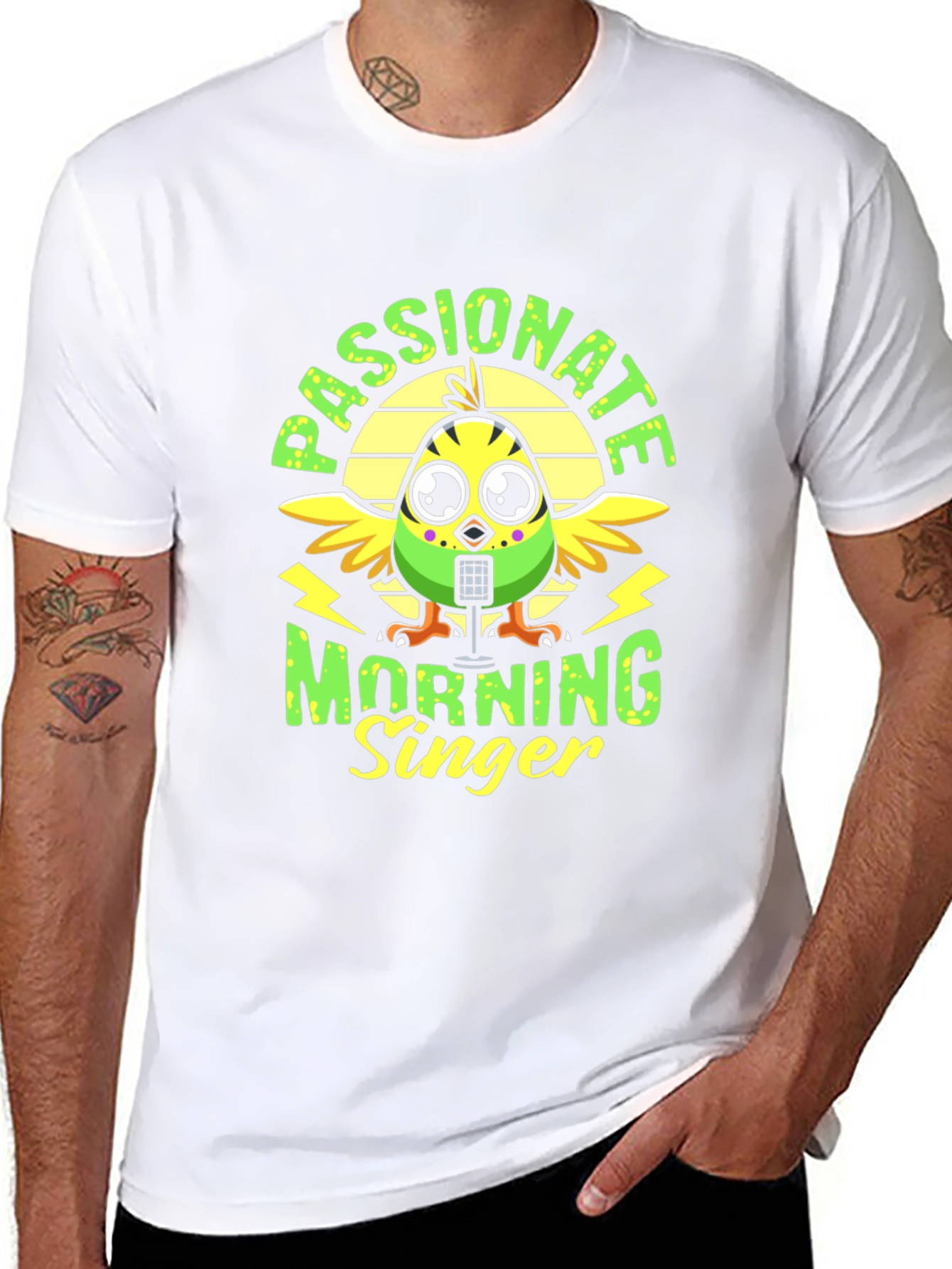 Black Passionate Morning Singer Bird Graphic Tee view 8