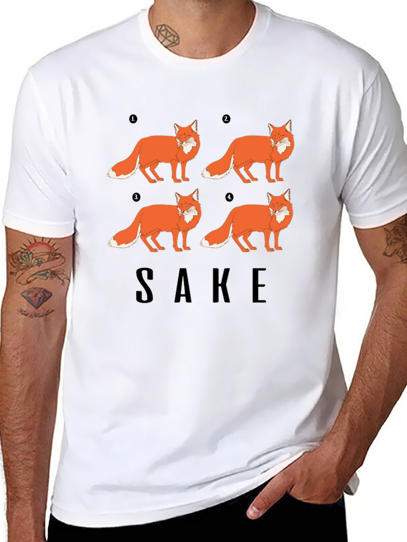 Black Fox Sake Funny Graphic T-Shirt - Soft Cotton Tee view 8