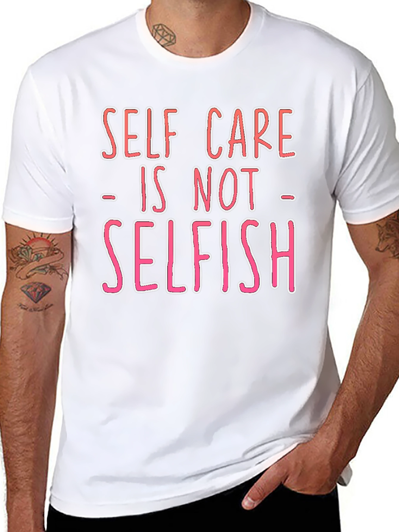Black Self Care is Not Selfish Graphic Tee - Black view 8
