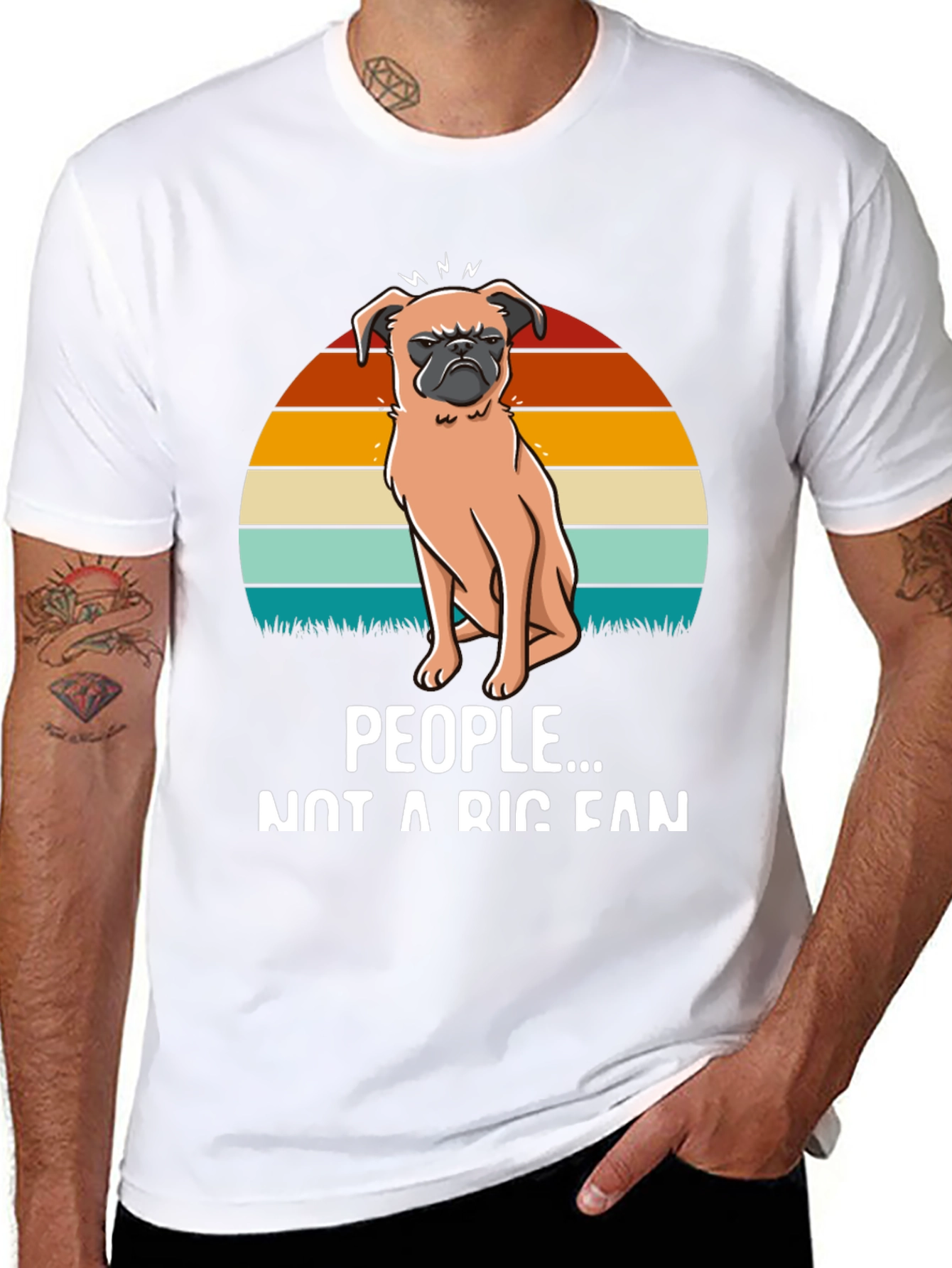 Black Grumpy Pug Tee - Not a People Person view 8