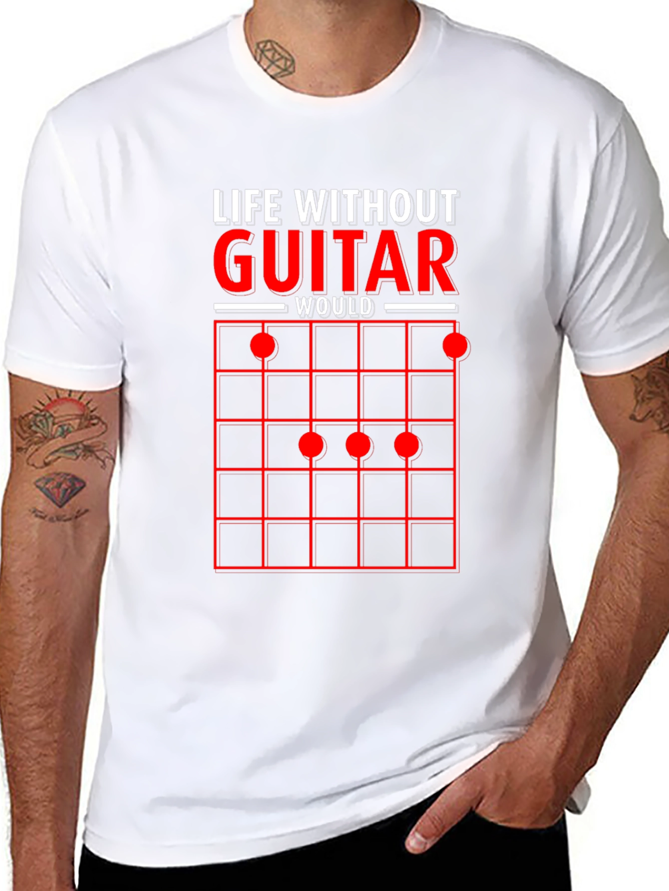 Black Life Without Guitar T-Shirt view 8
