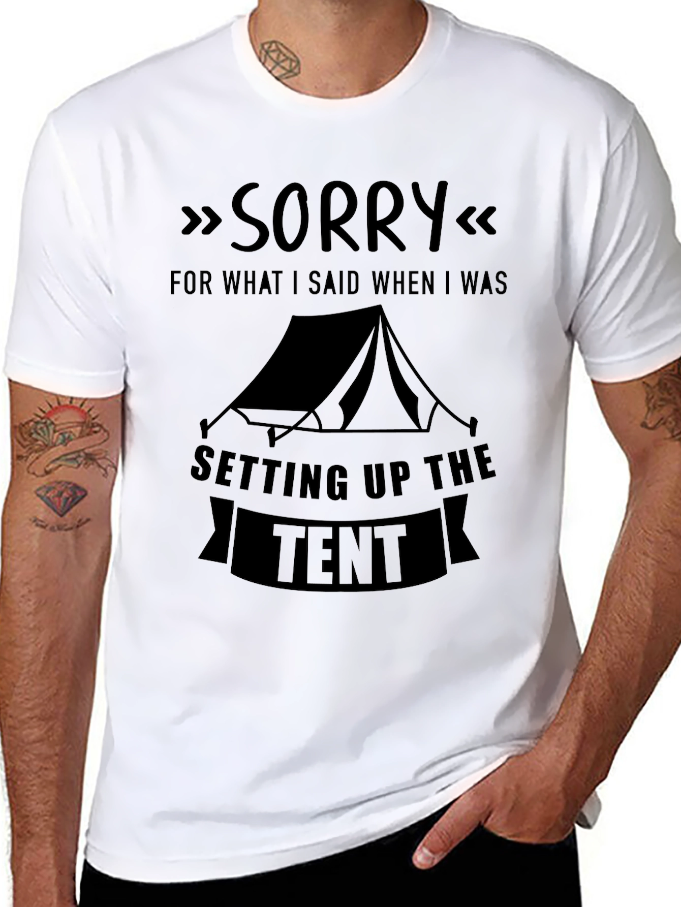Black Sorry For What I Said Camping Tent T-Shirt view 8