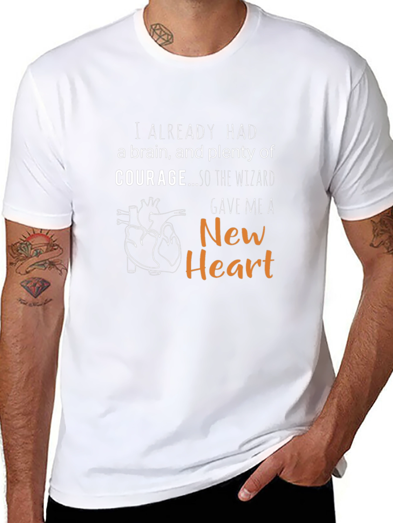 Black I Already Had A Brain New Heart T-Shirt view 8