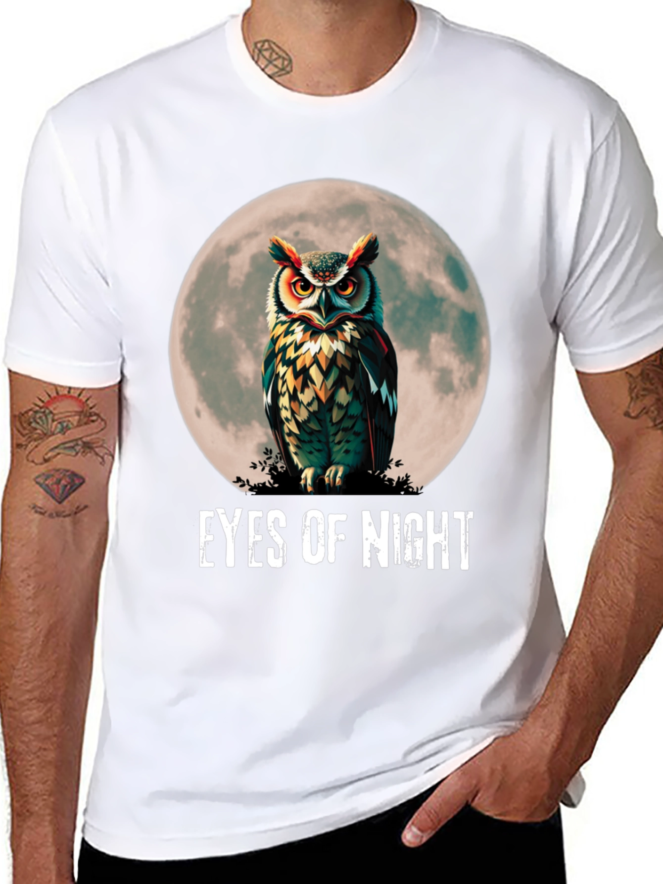 Black Eyes of Night Owl Graphic Tee view 8