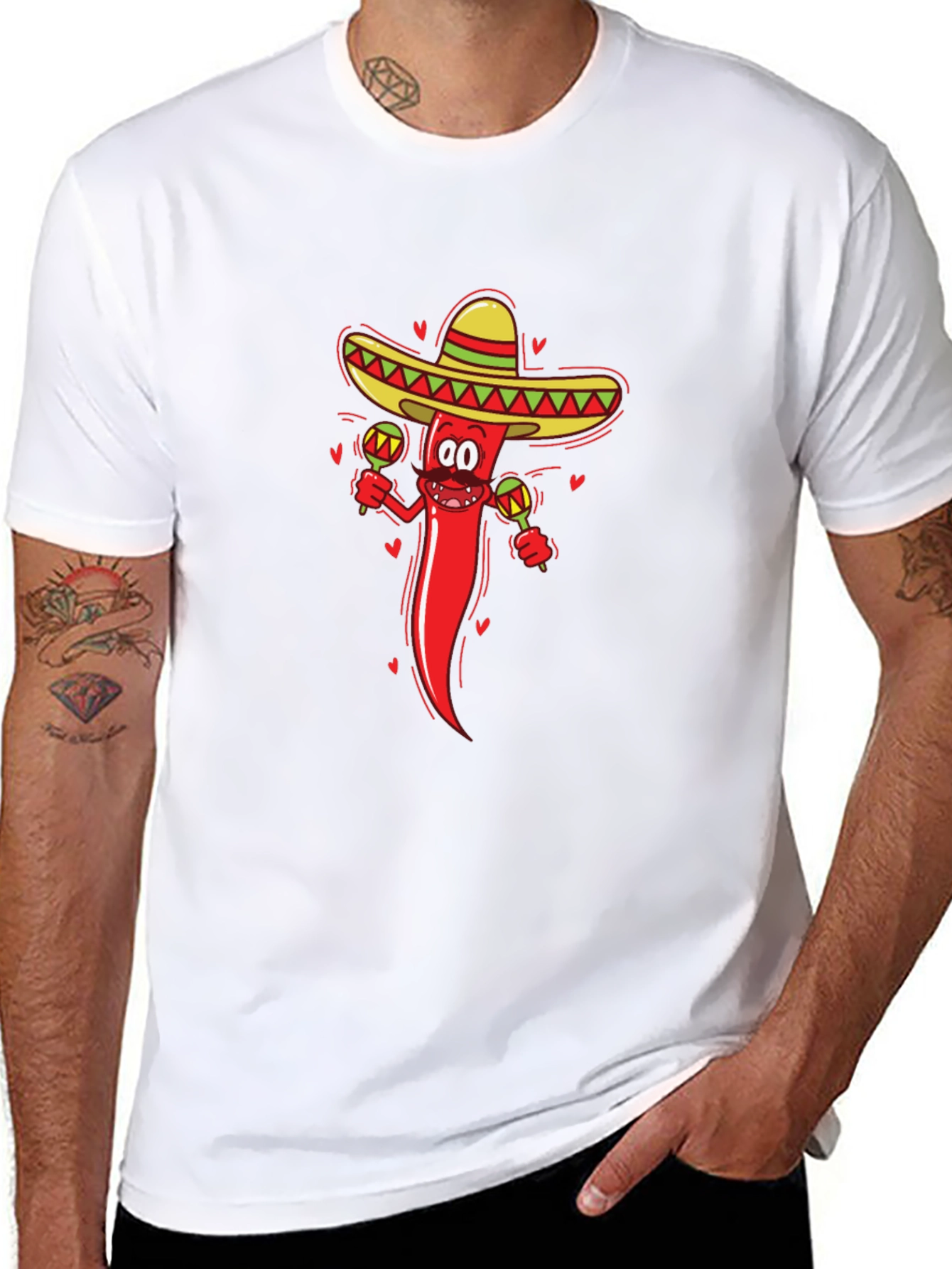 Black Chili Pepper Sombrero Graphic Tee view 8