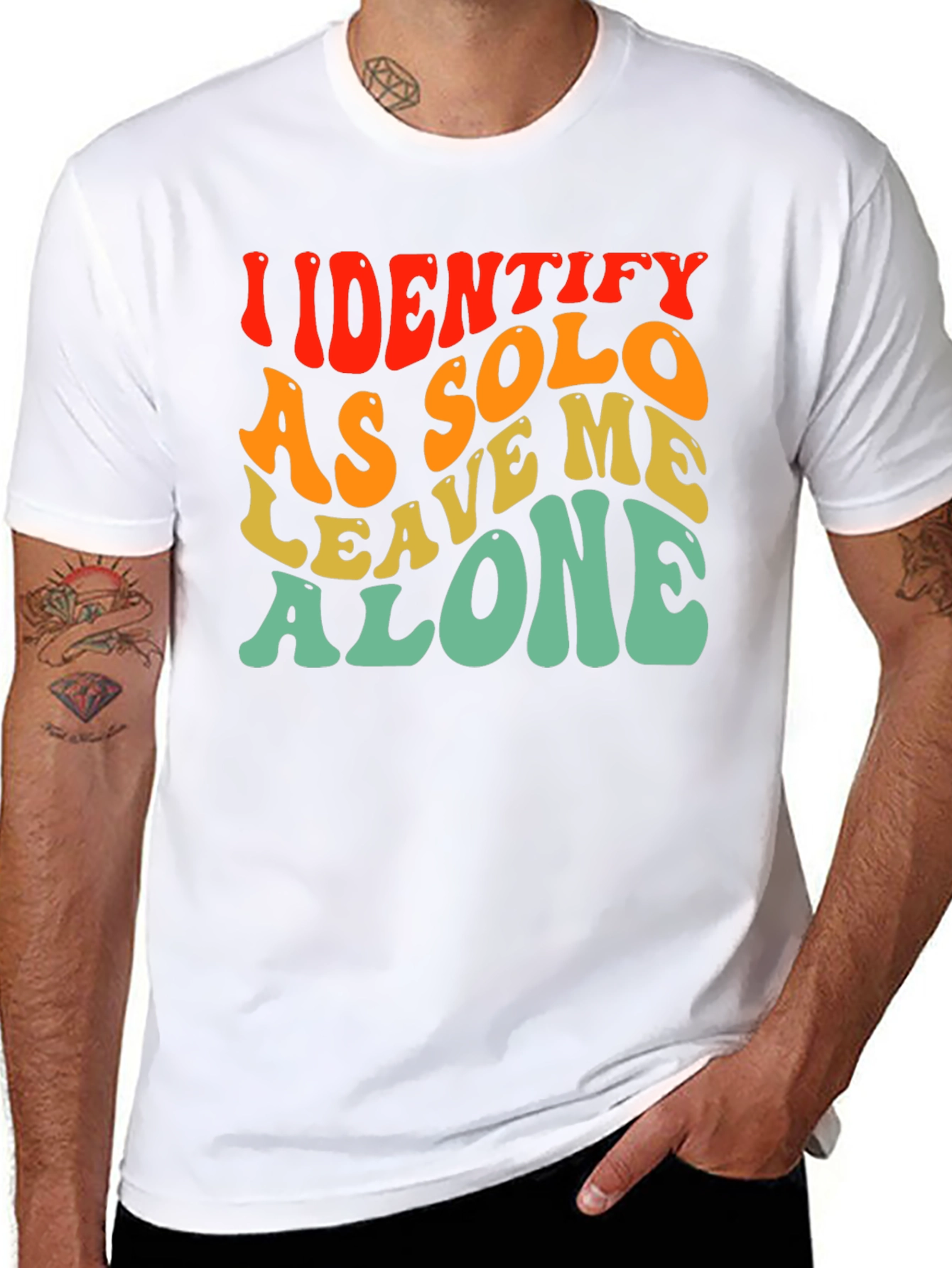 Black Identify As Solo T-Shirt - Introvert Tee view 8