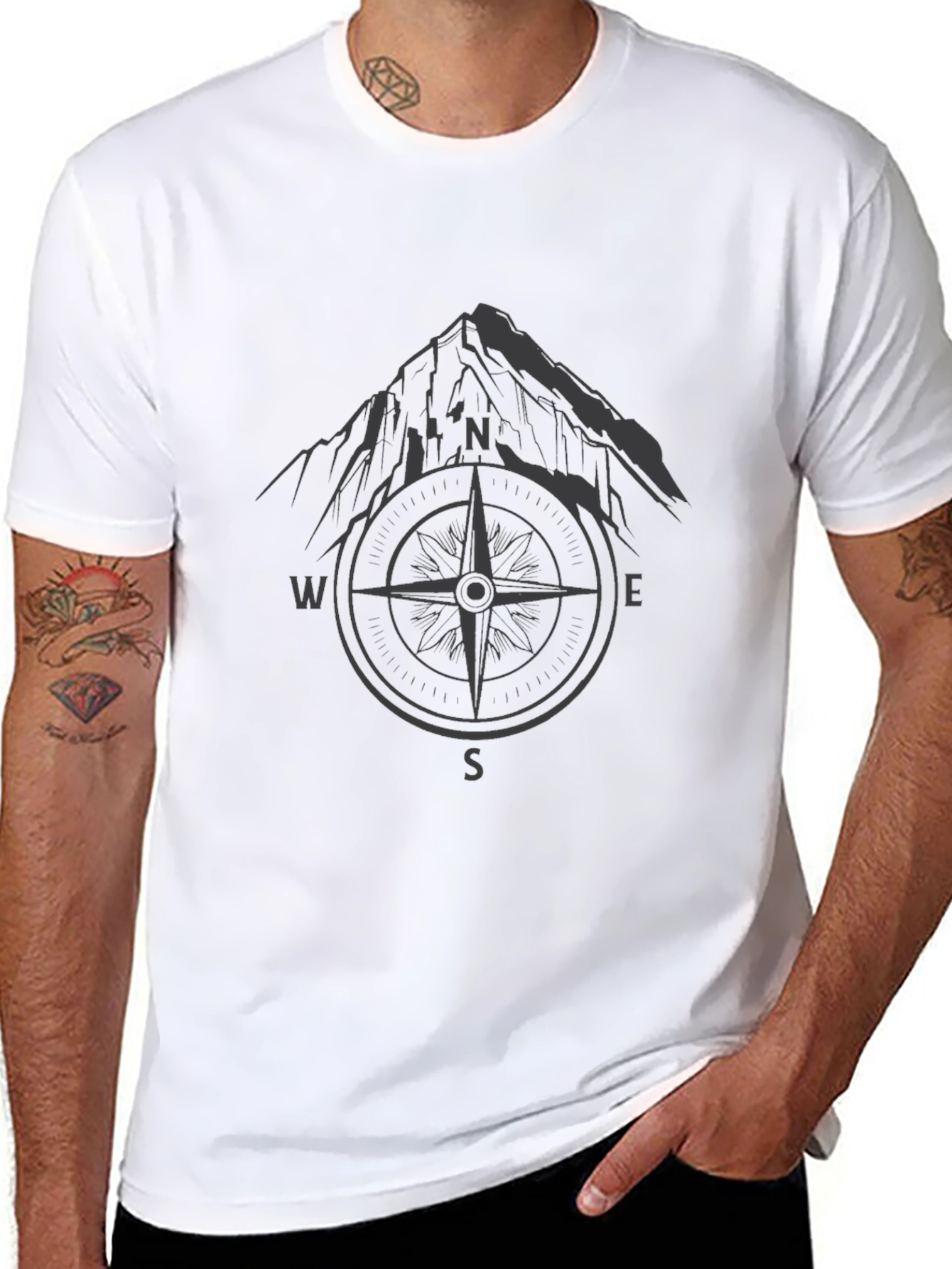 Black Mountain Compass Graphic T-Shirt - Adventure Ready view 8