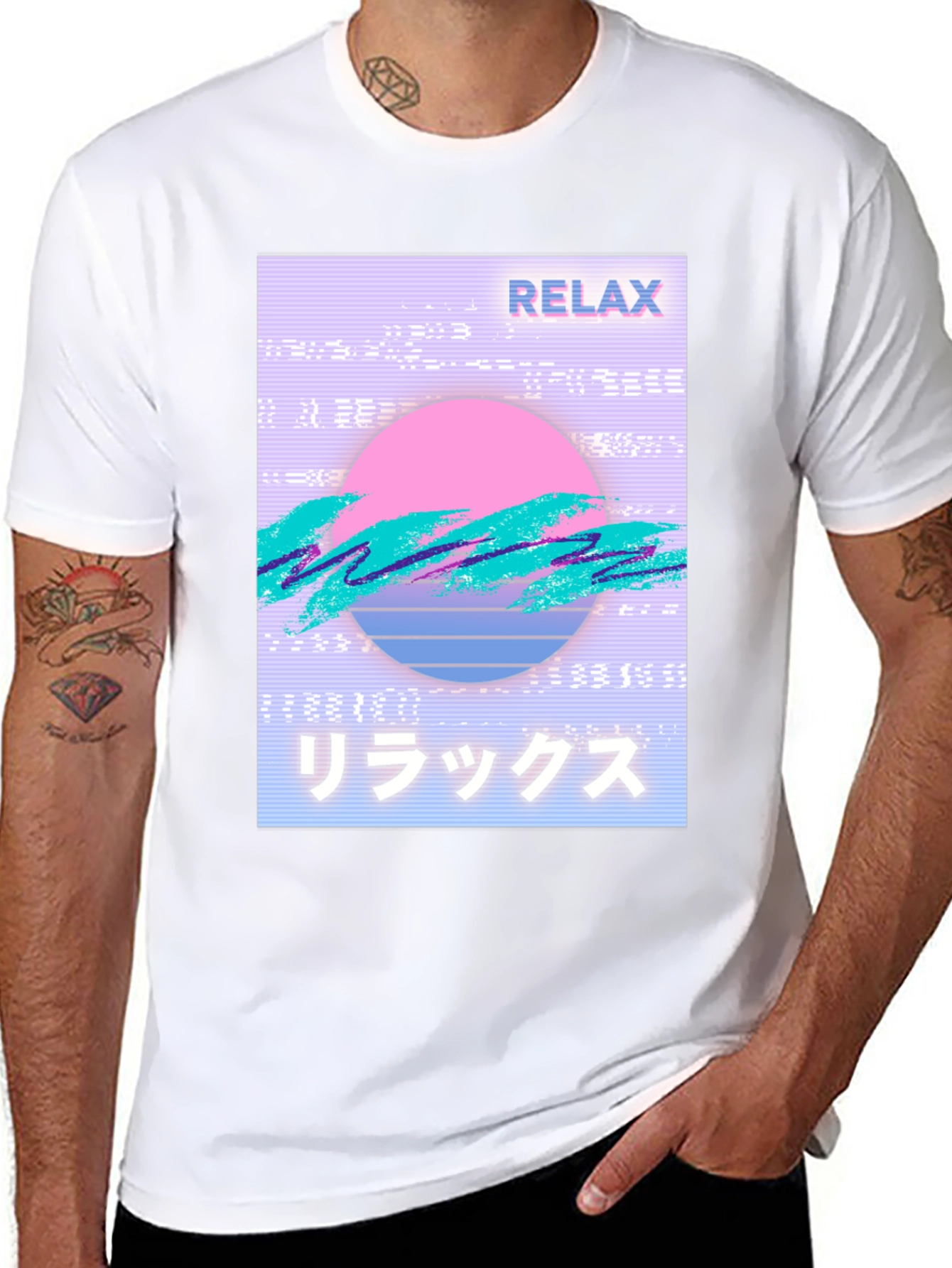 Black Relax Vaporwave Graphic T-Shirt - Trendy Casual Wear view 8