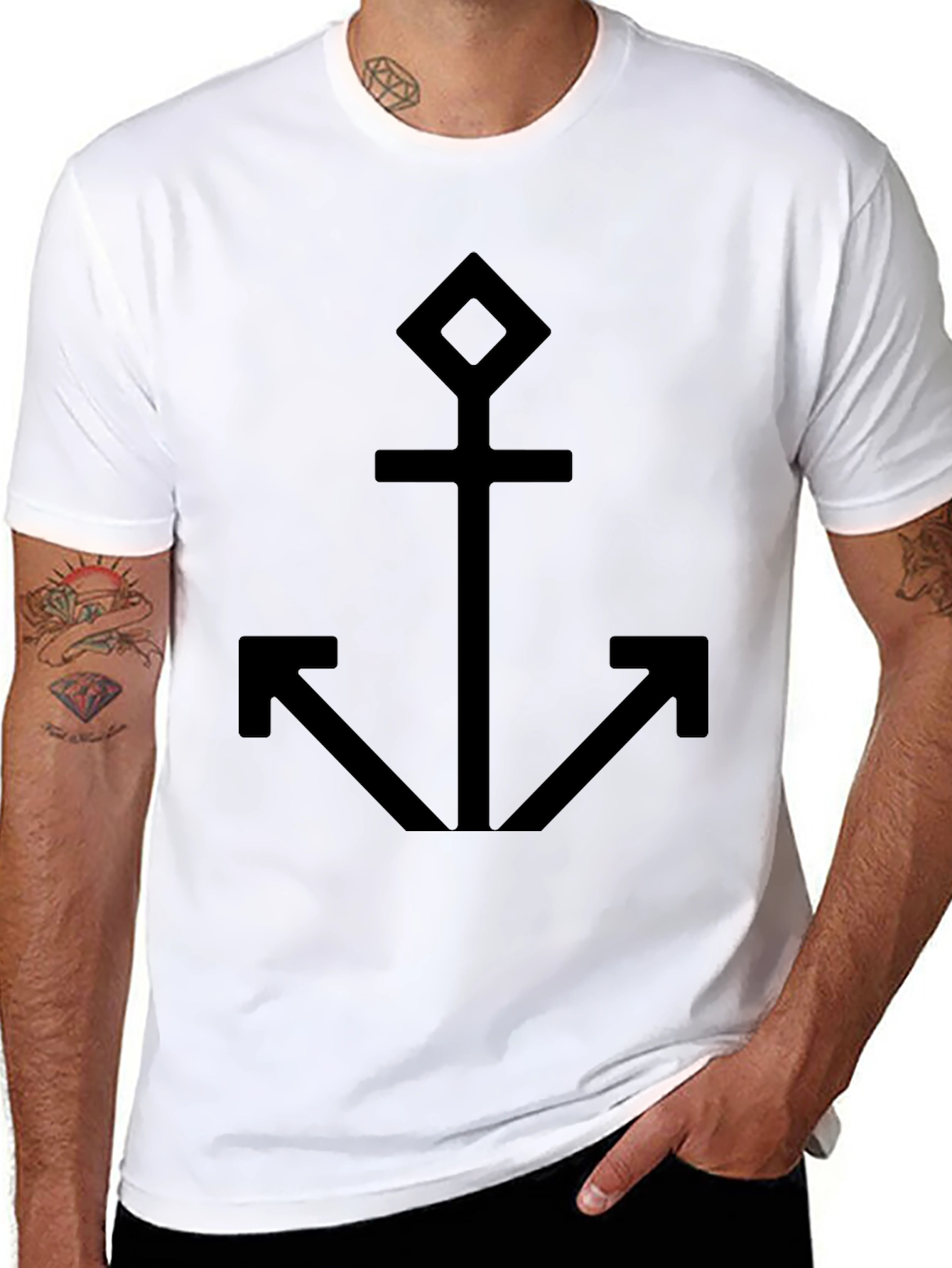 Black Anchor Graphic Black T-Shirt view 8