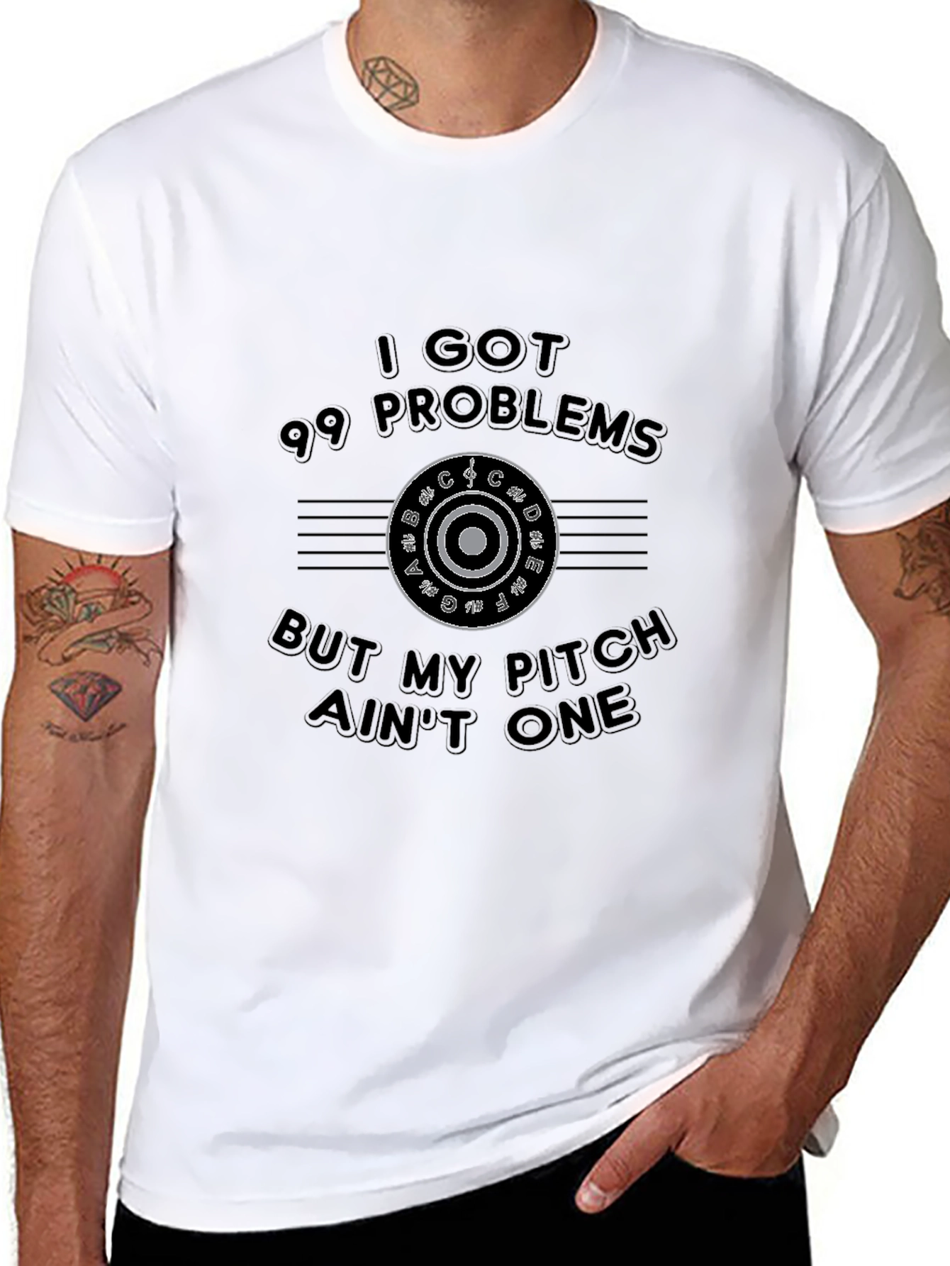 Black 99 Problems But My Pitch Ain't One T-Shirt view 8