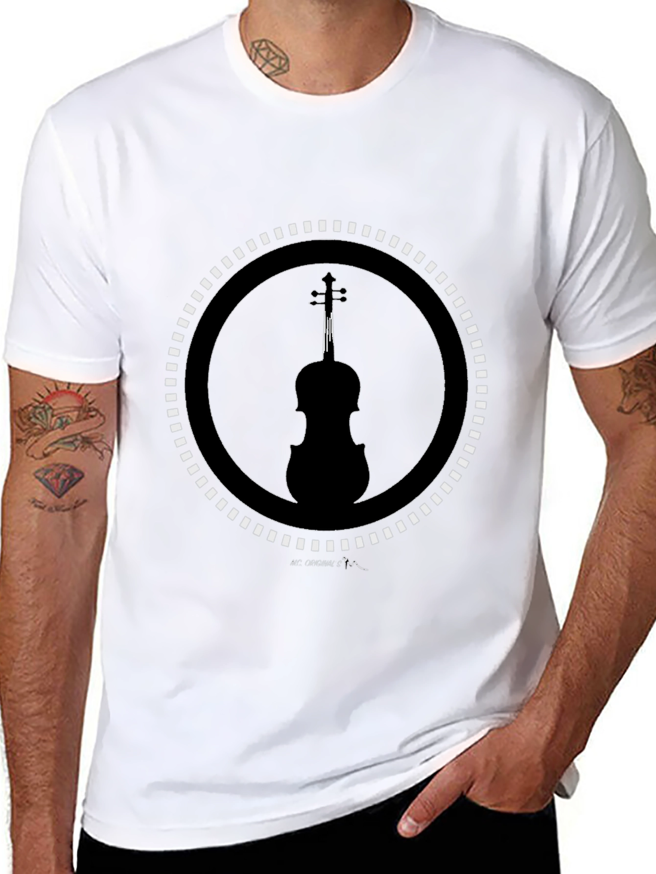 Black Violin Silhouette Graphic Tee - Stylish Music Lover Shirt view 8