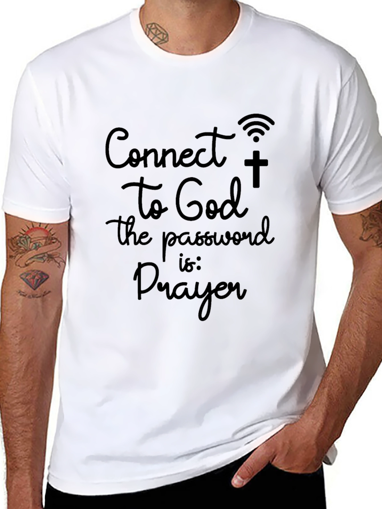 Black Connect To God Prayer T-Shirt view 8