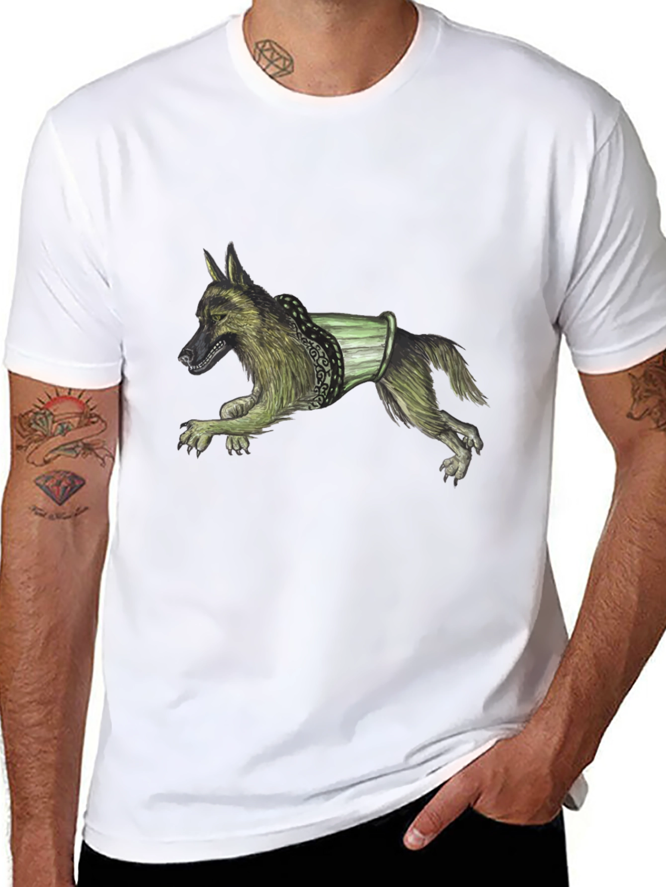 Black Dog Graphic Print Black T-Shirt view 8