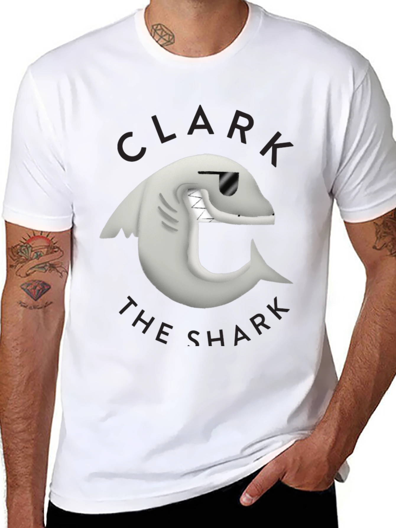 Black Clark the Shark Graphic Tee - Black view 8