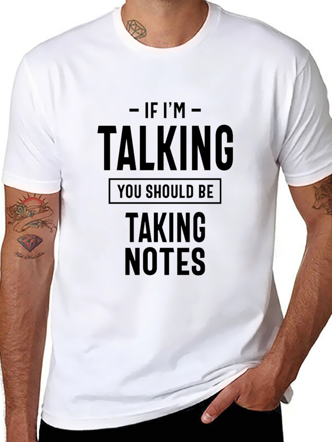 Black Talking Taking Notes Black Graphic Tee view 8
