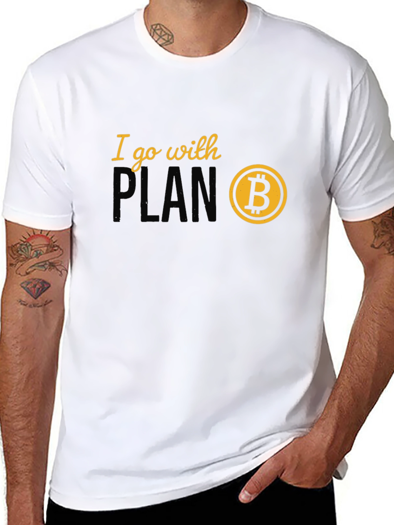 Black I Go With Plan B Bitcoin Crypto T-Shirt view 8