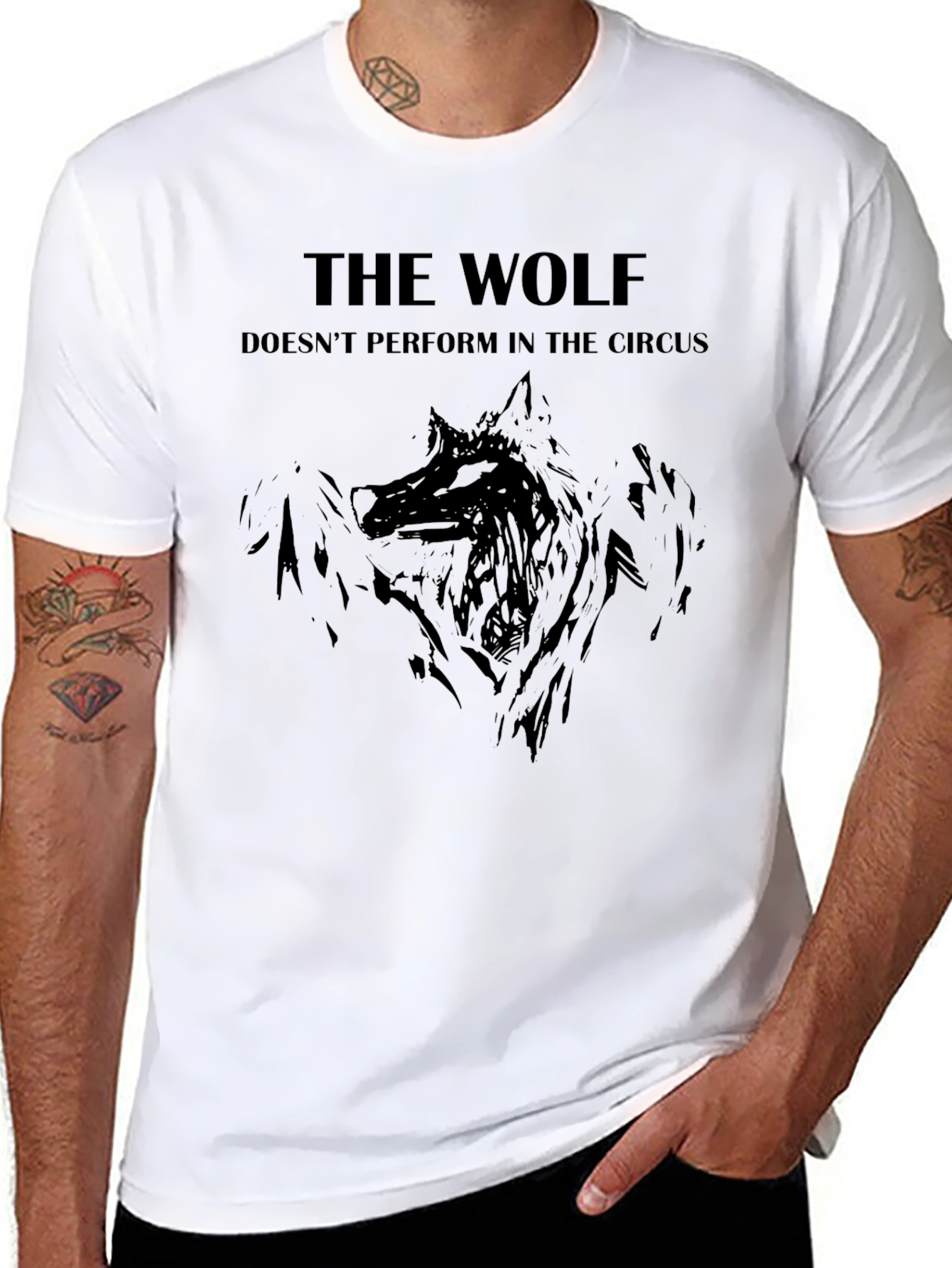 Black The Wolf T-Shirt: Doesn't Perform in The Circus view 8