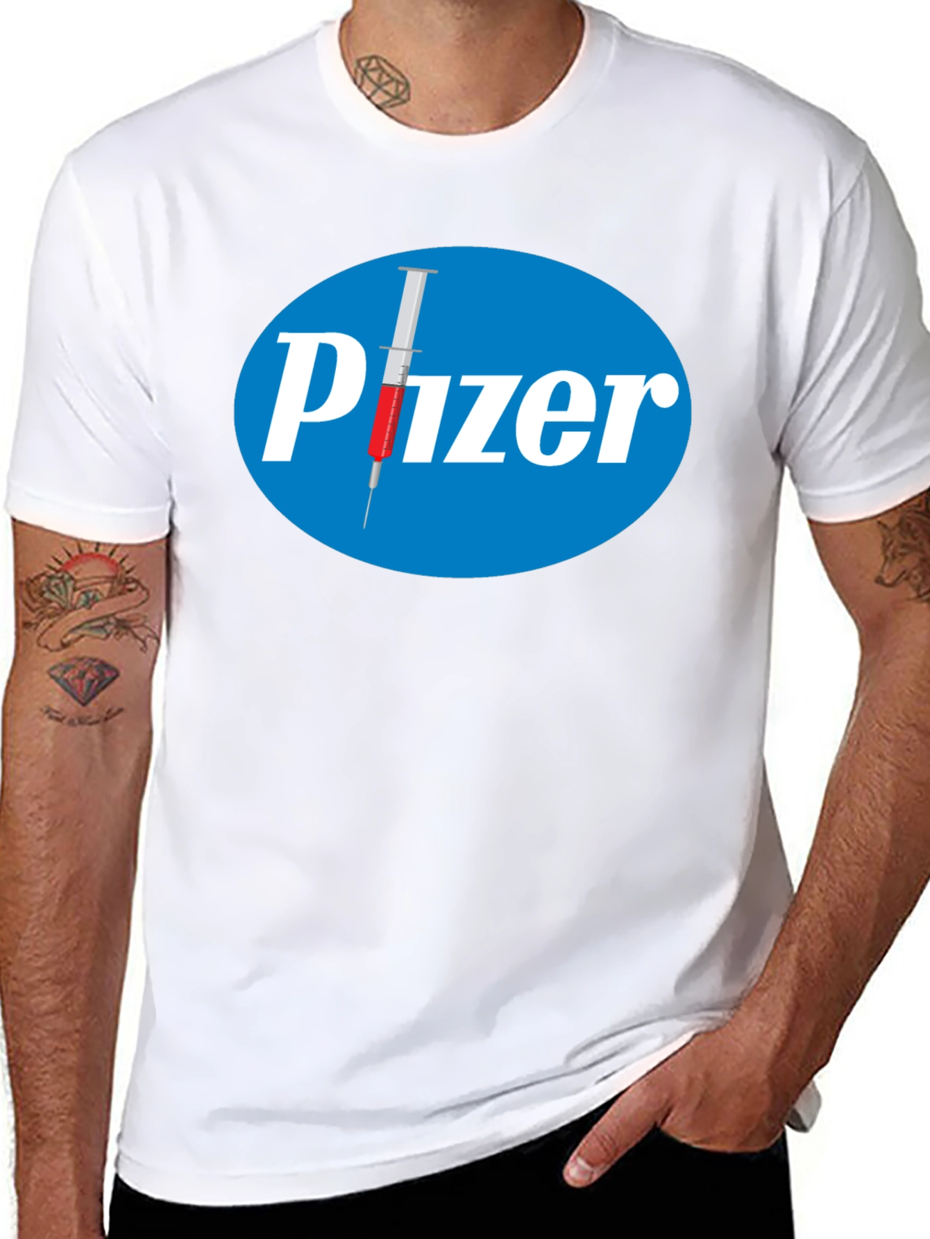 Black Pfizer Vaccine Black T-Shirt view 8
