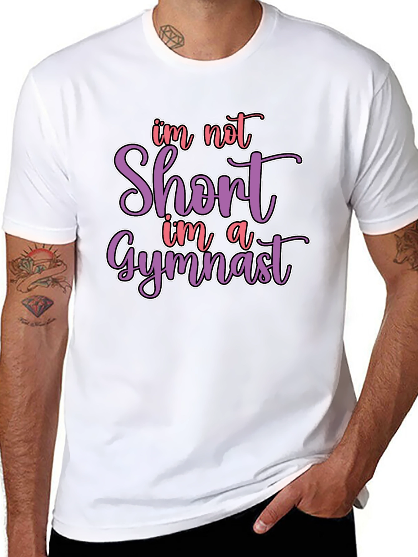 Black Gymnast T-Shirt - I'm Not Short view 8