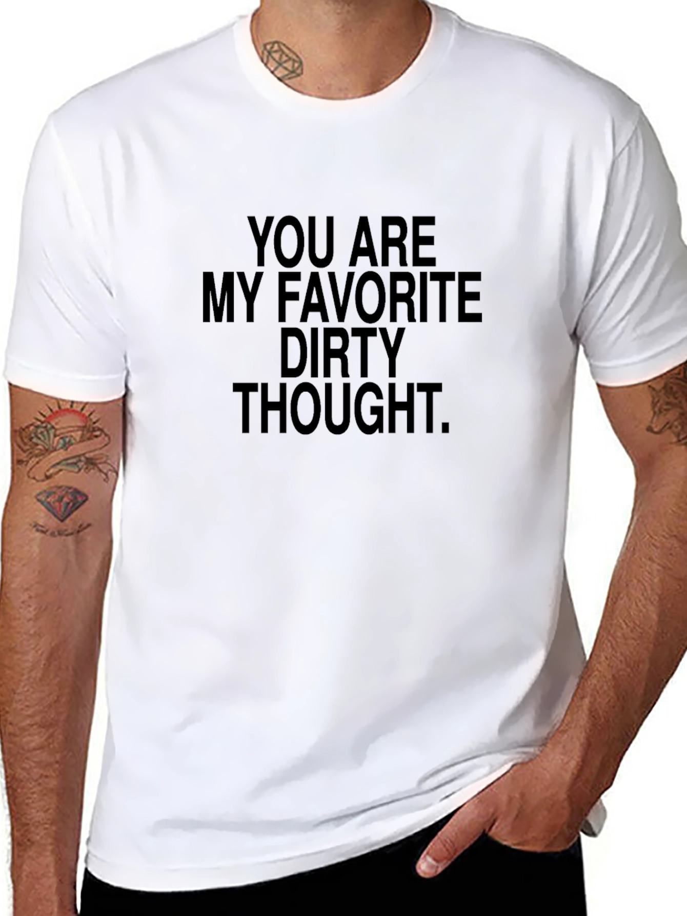 Black Favorite Dirty Thought Black Graphic T-Shirt view 8