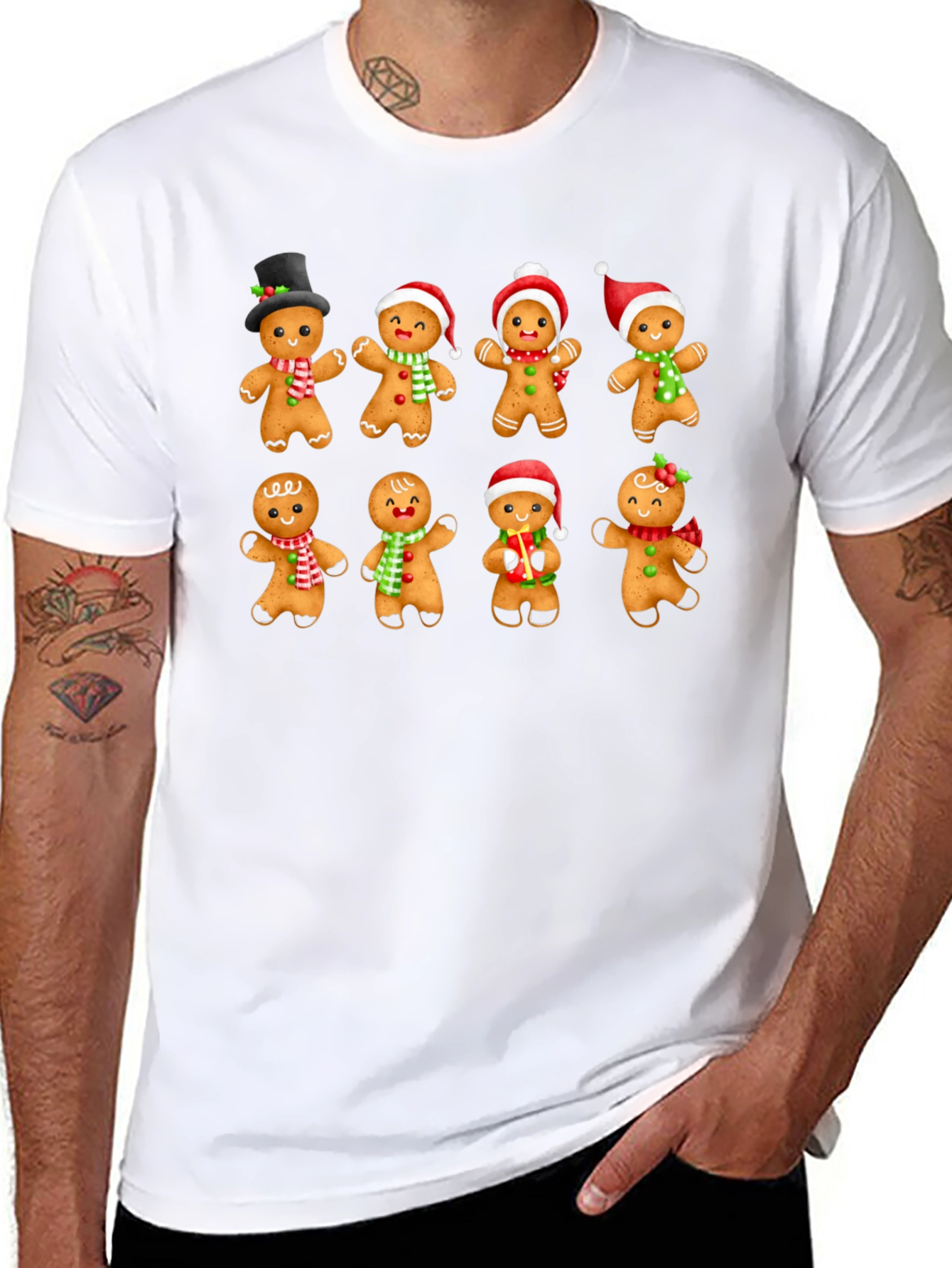 Gingerbread Man Holiday Graphic T-Shirt - 8