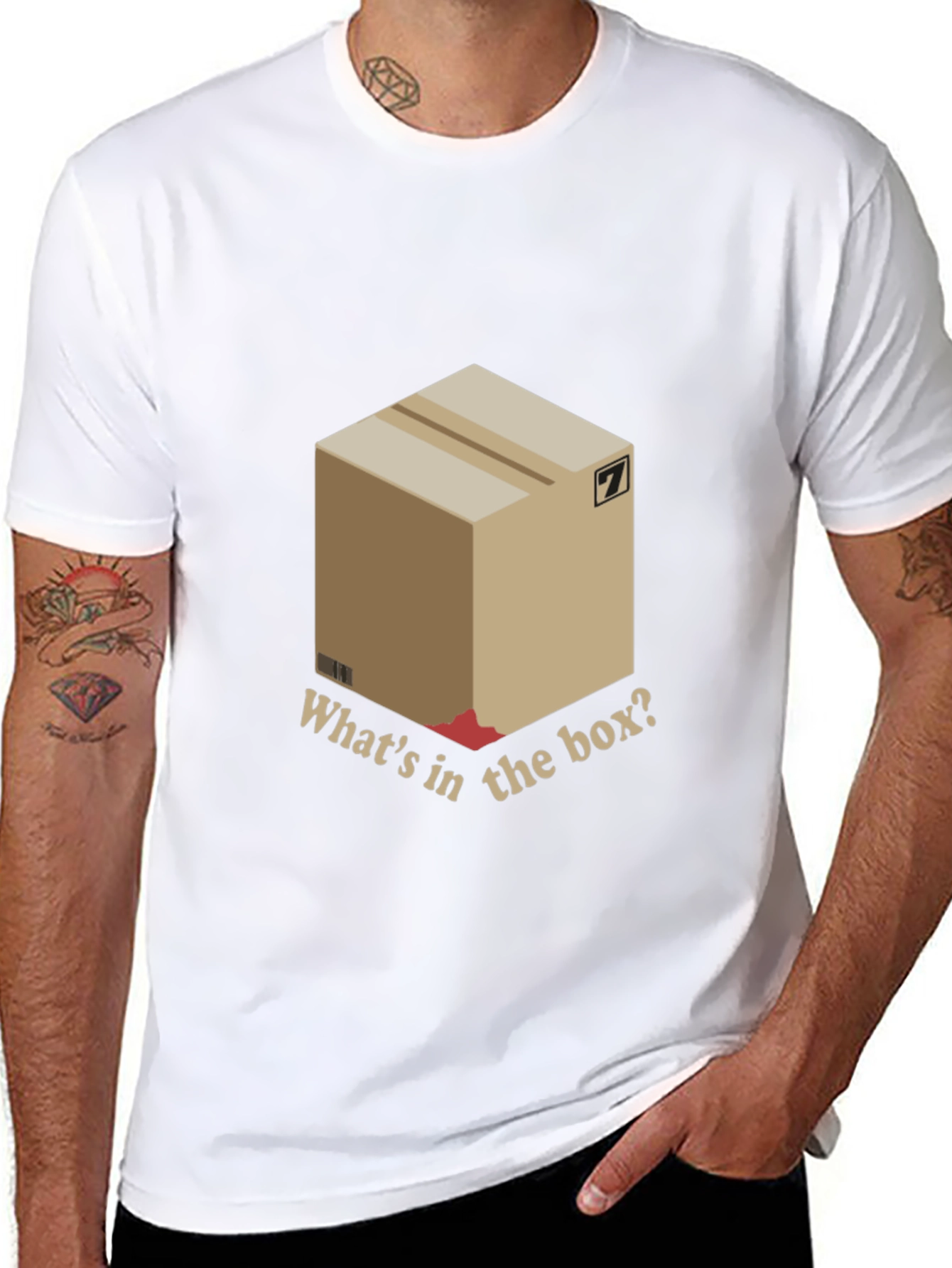Black Mystery Box Tee - "What's in the Box?" T-Shirt view 8