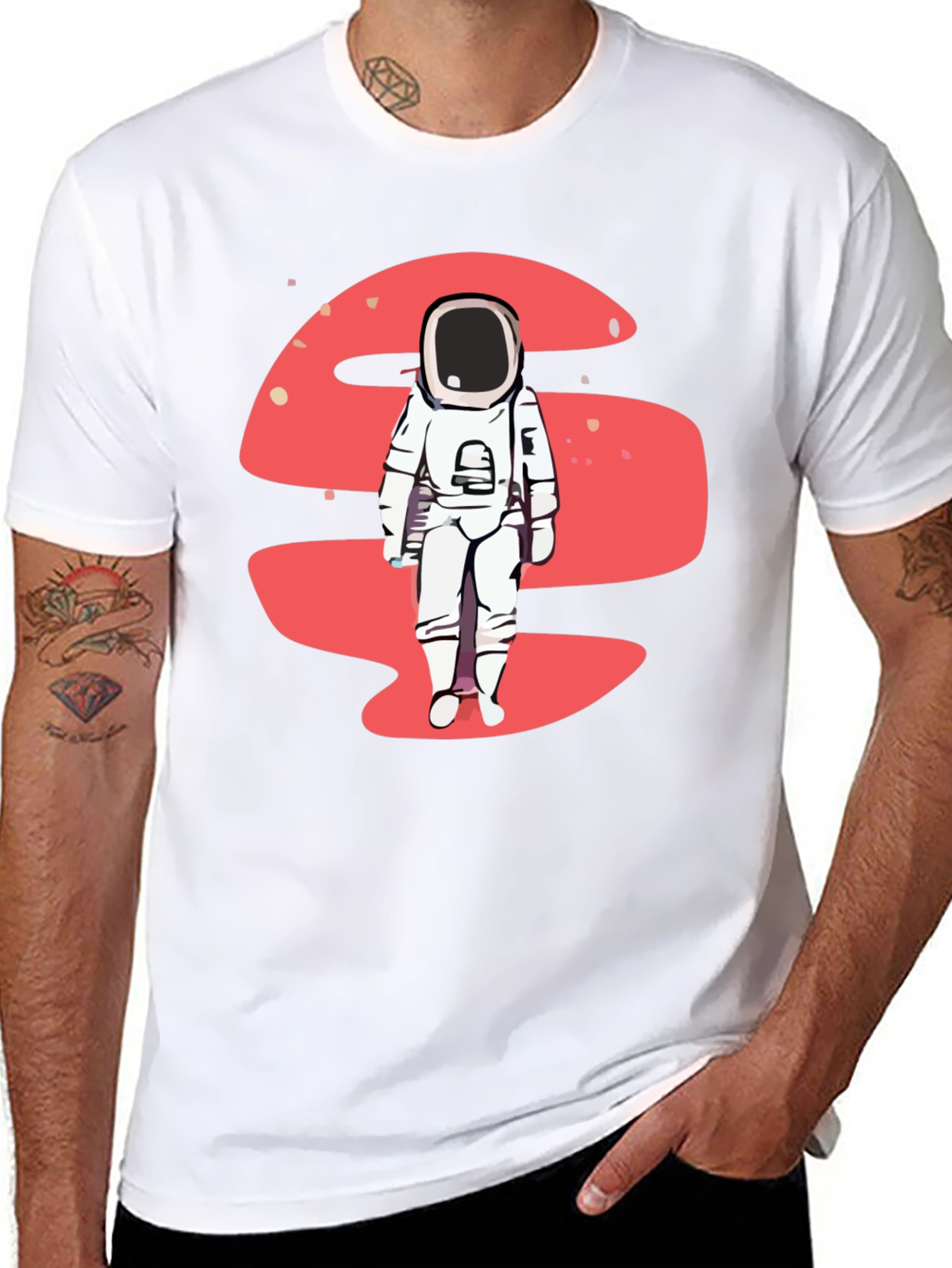 Black Astronaut Graphic Tee - Black Crew Neck view 8
