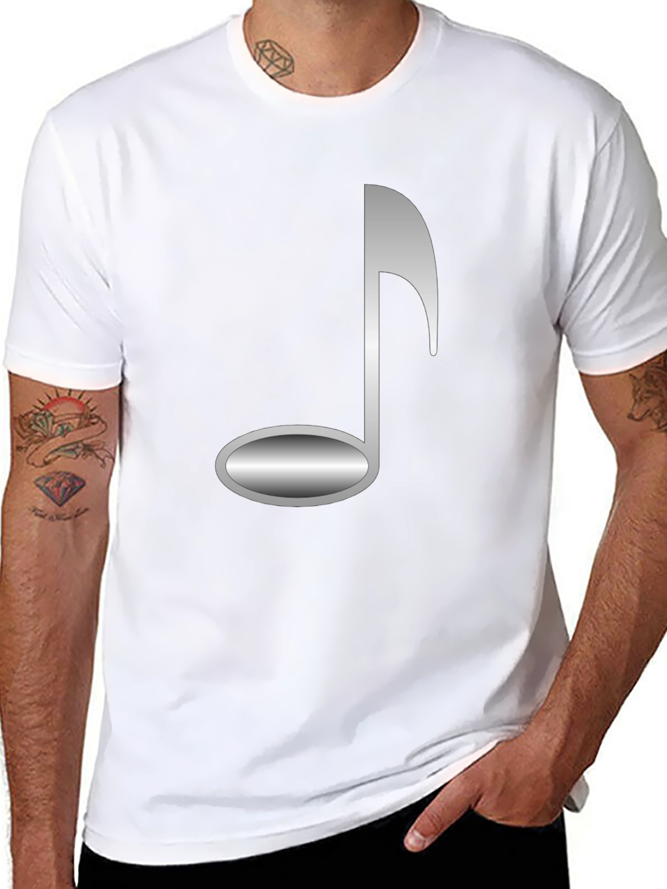 Black Music Note Graphic Tee - Stylish & Unique! view 8