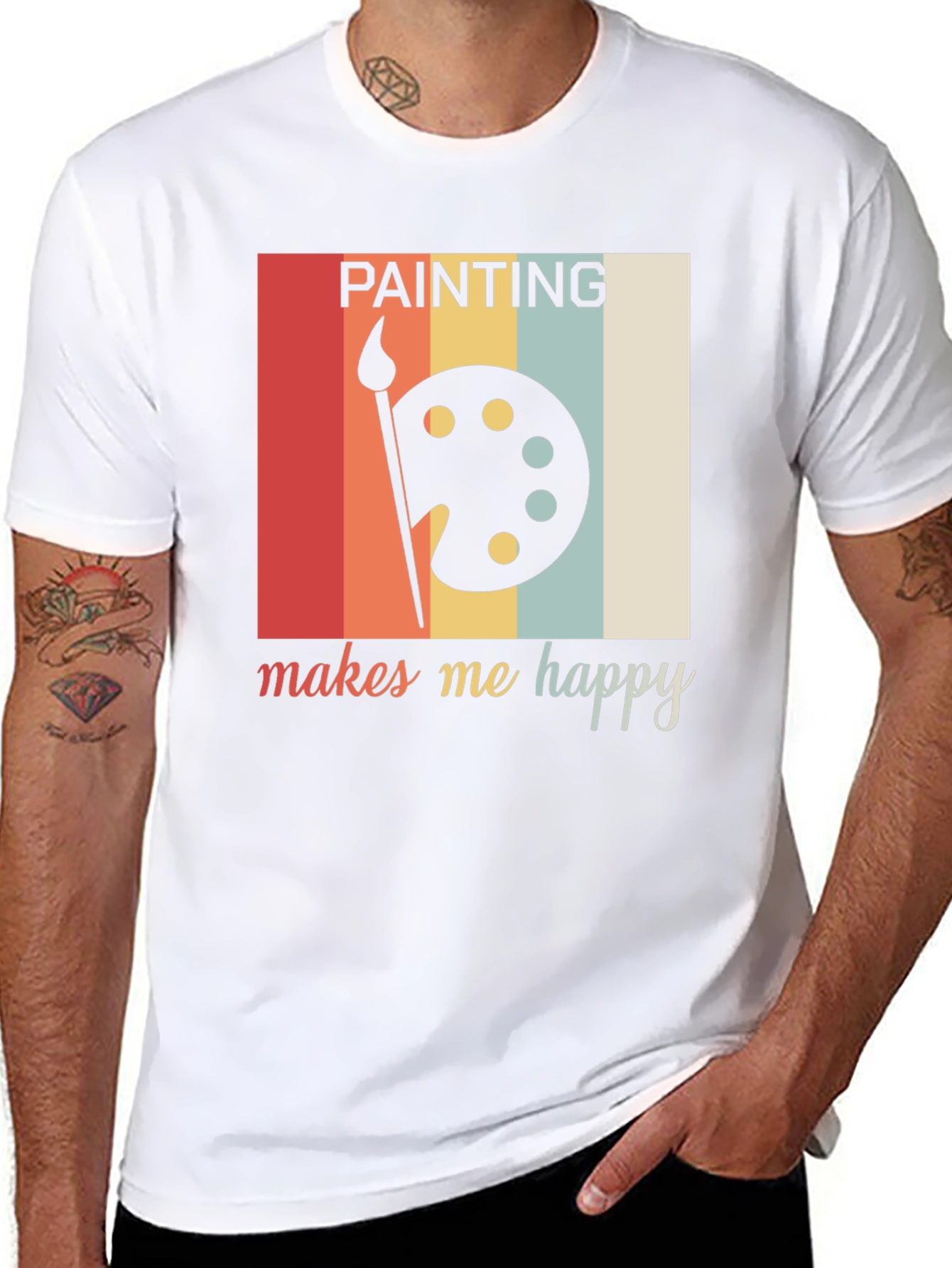 Black Painting Makes Me Happy Graphic Tee view 8