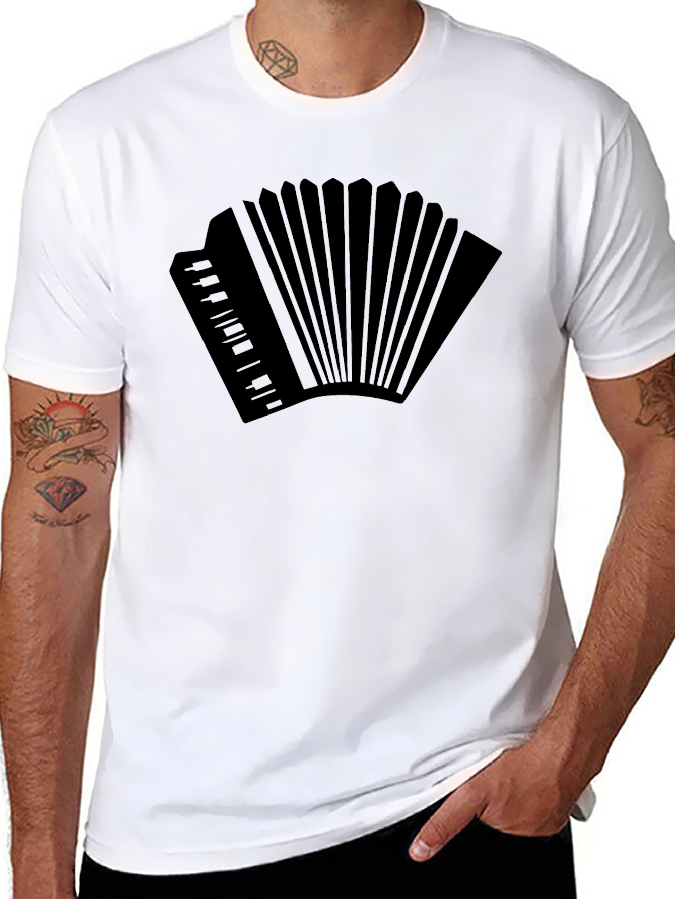 Black Accordion Graphic Tee - Musician's Gift view 8