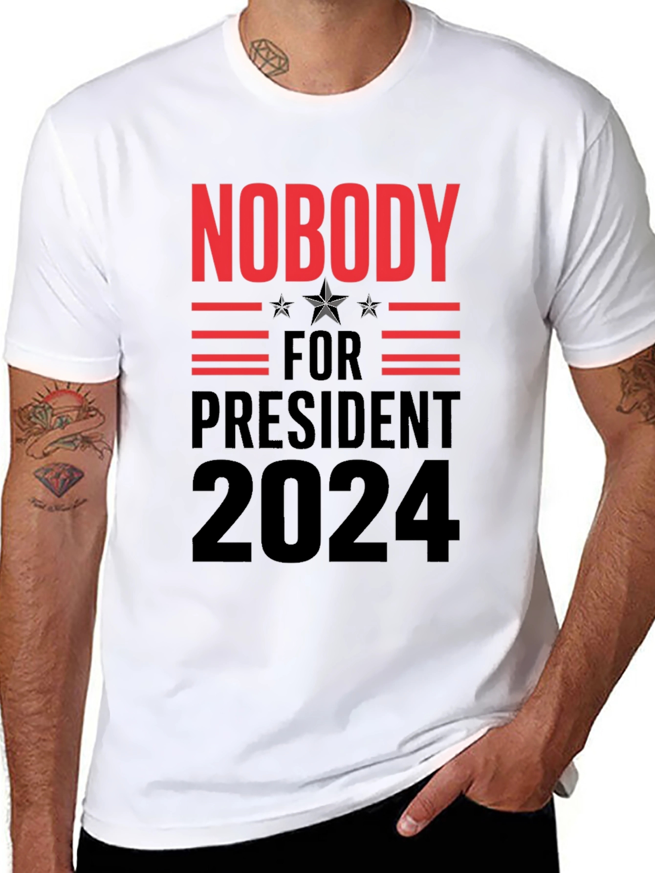 Black Nobody for President 2024 Graphic Tee view 8