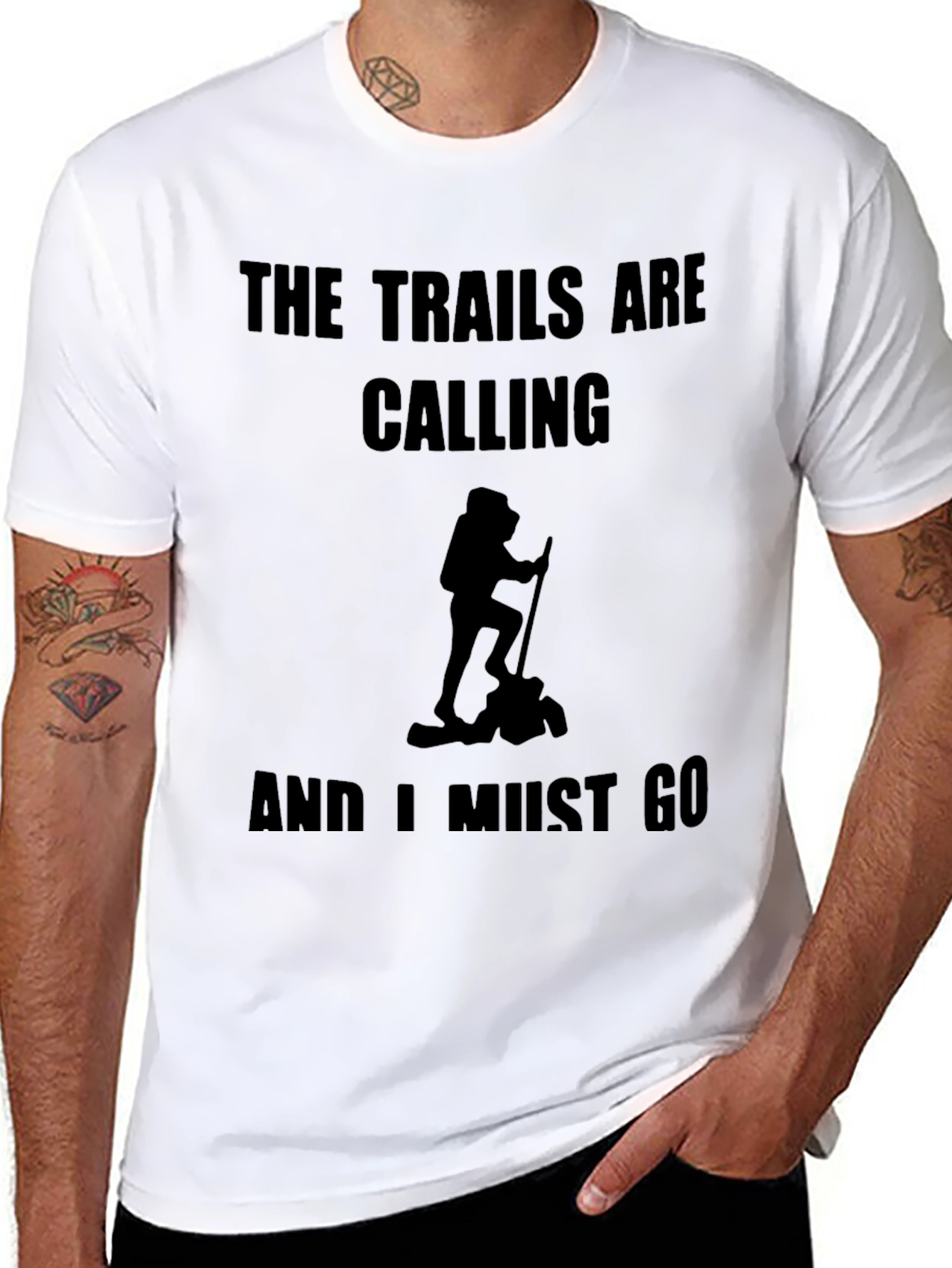 Black The Trails are Calling Black T-Shirt view 8