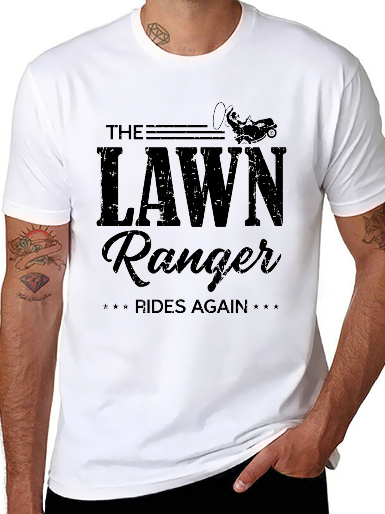 Black The Lawn Ranger Rides Again - Graphic T-Shirt view 8